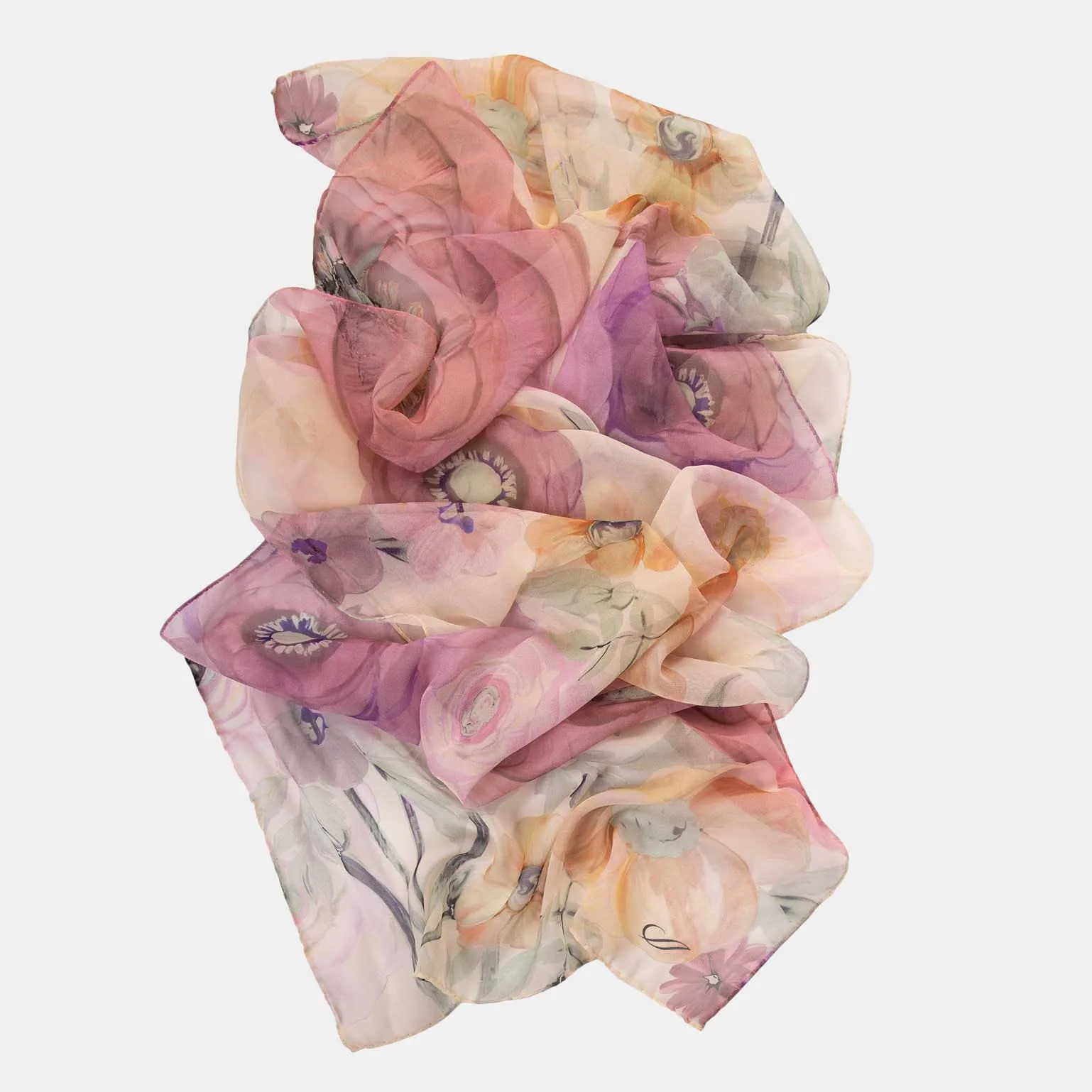 Elizabetta Campo de' Fiori - Long Sheer Silk Scarf - Mauve - Image 8