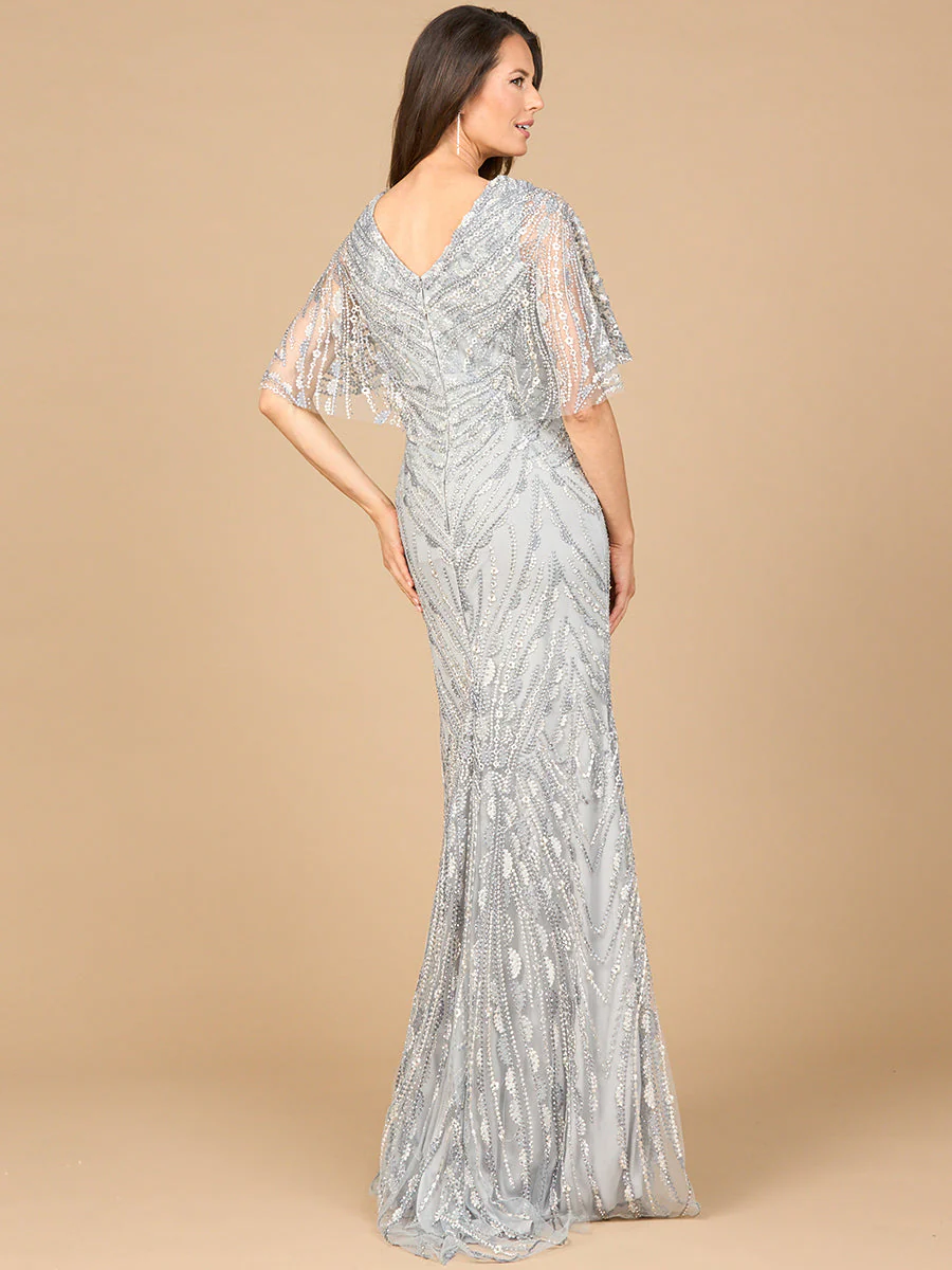 Cape Sleeve Mermaid Gown - Image 4
