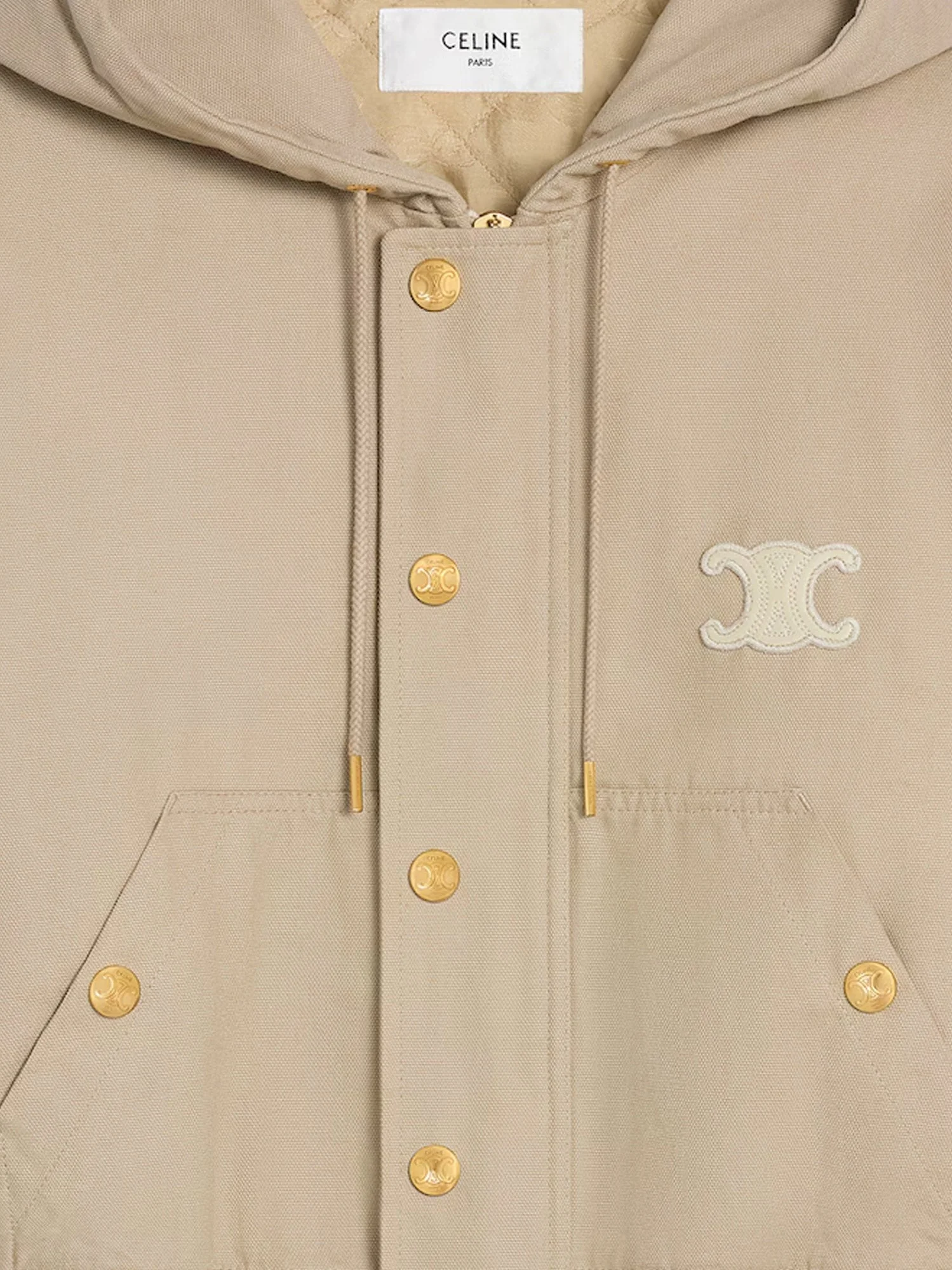 Celine Canvas Jacket With Triomphe Patch - Image 3
