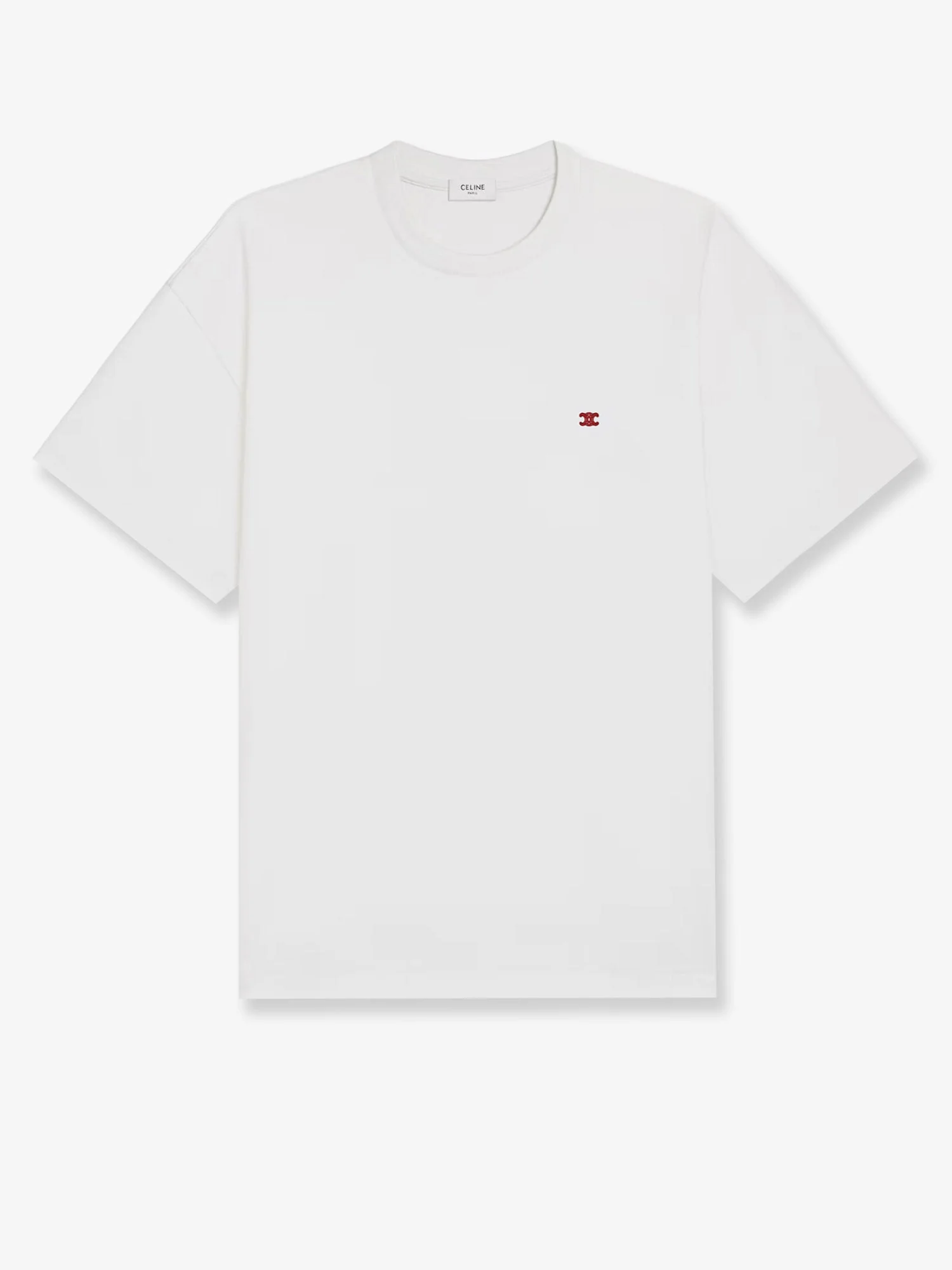 Celine Cotton T-Shirt With Logo Embroidery