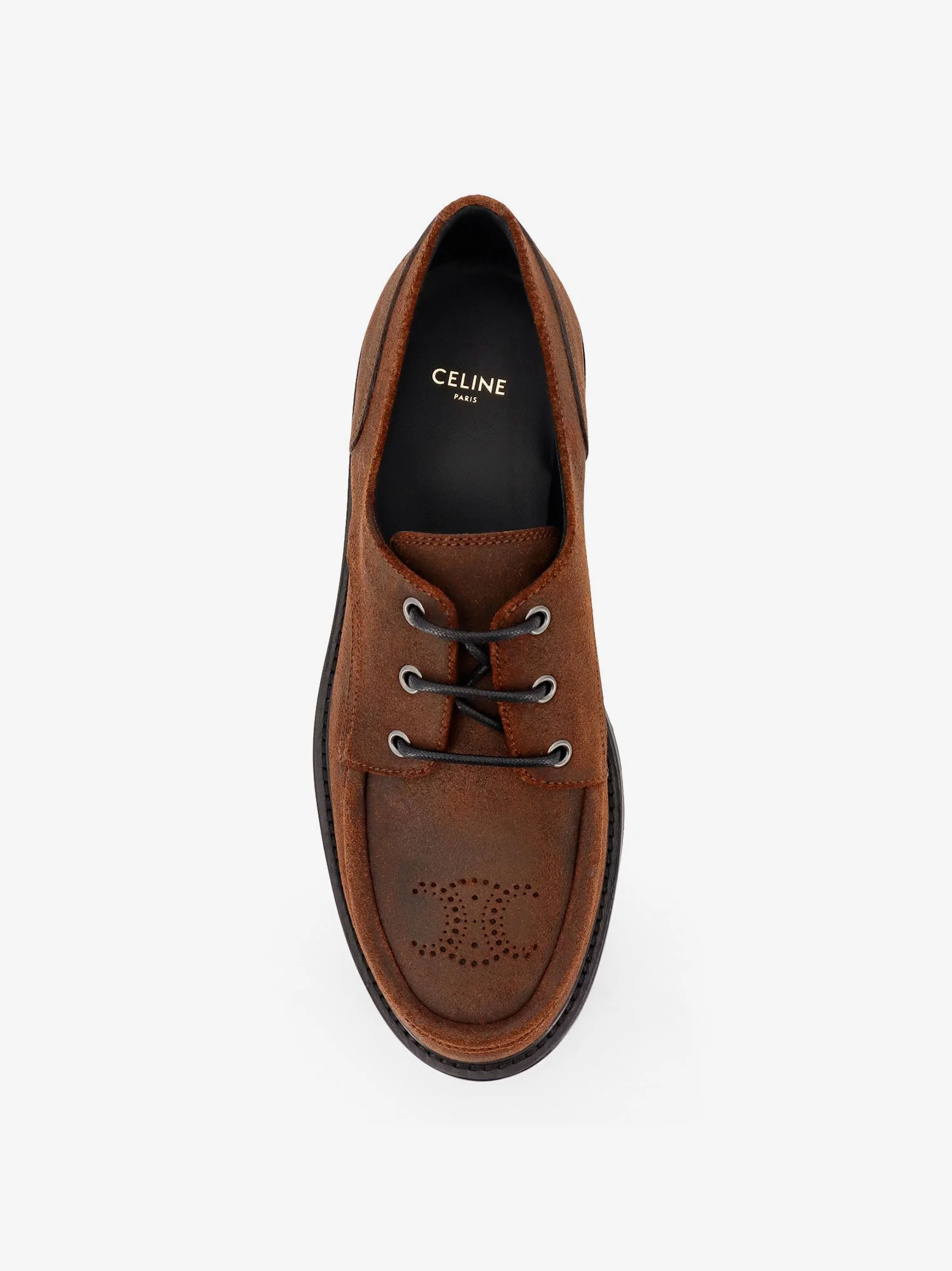 Celine Derby 35 Waxed Suede Lace Up Shoe - Image 5