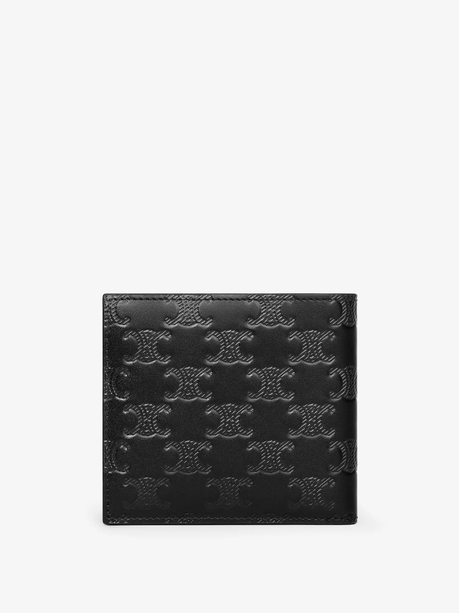 Celine Leather Bifold Wallet With Triomphe Motif - Image 2