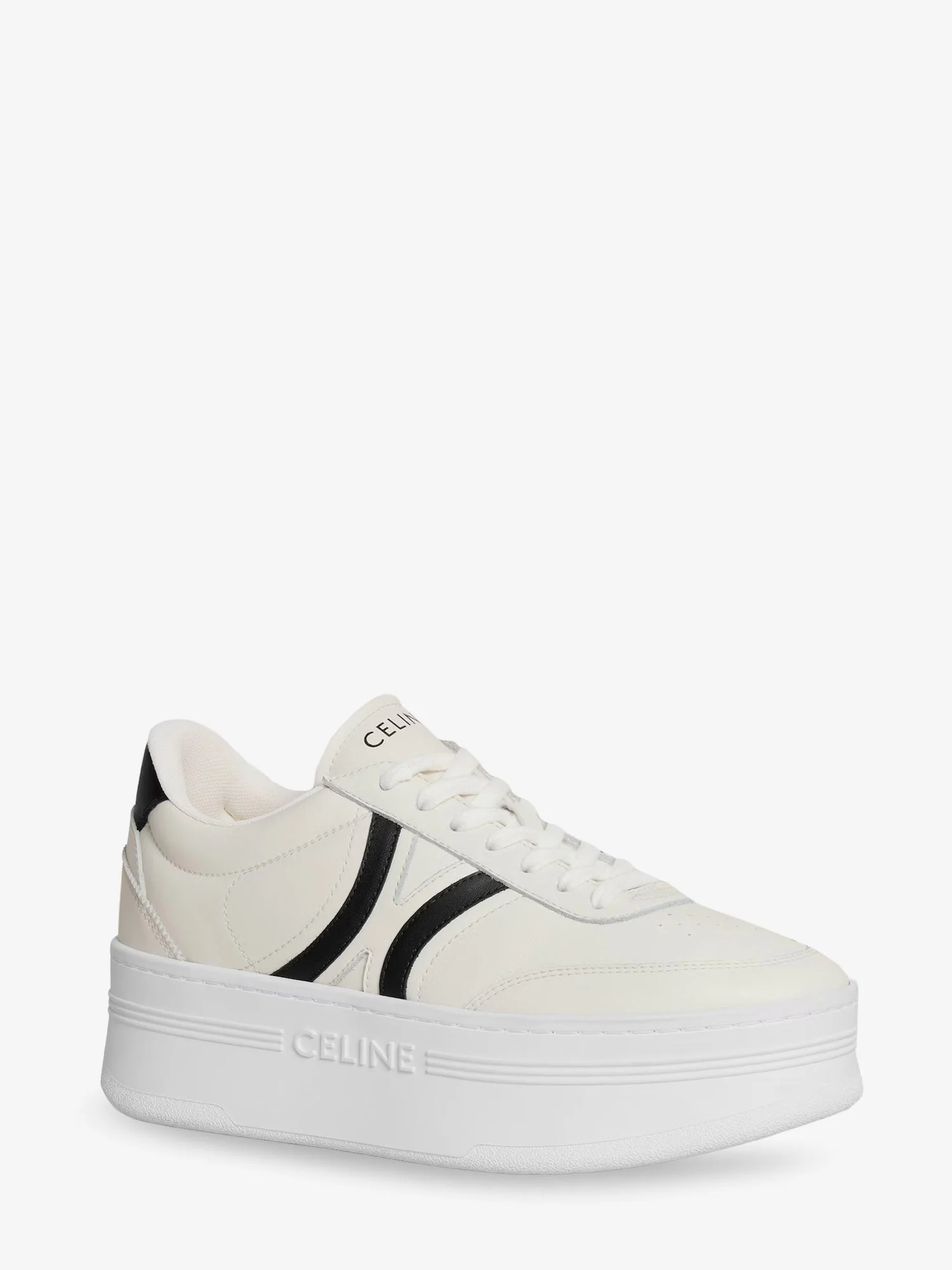 Celine Leather Block Sneakers With Triomphe Logo On The Back - Image 5