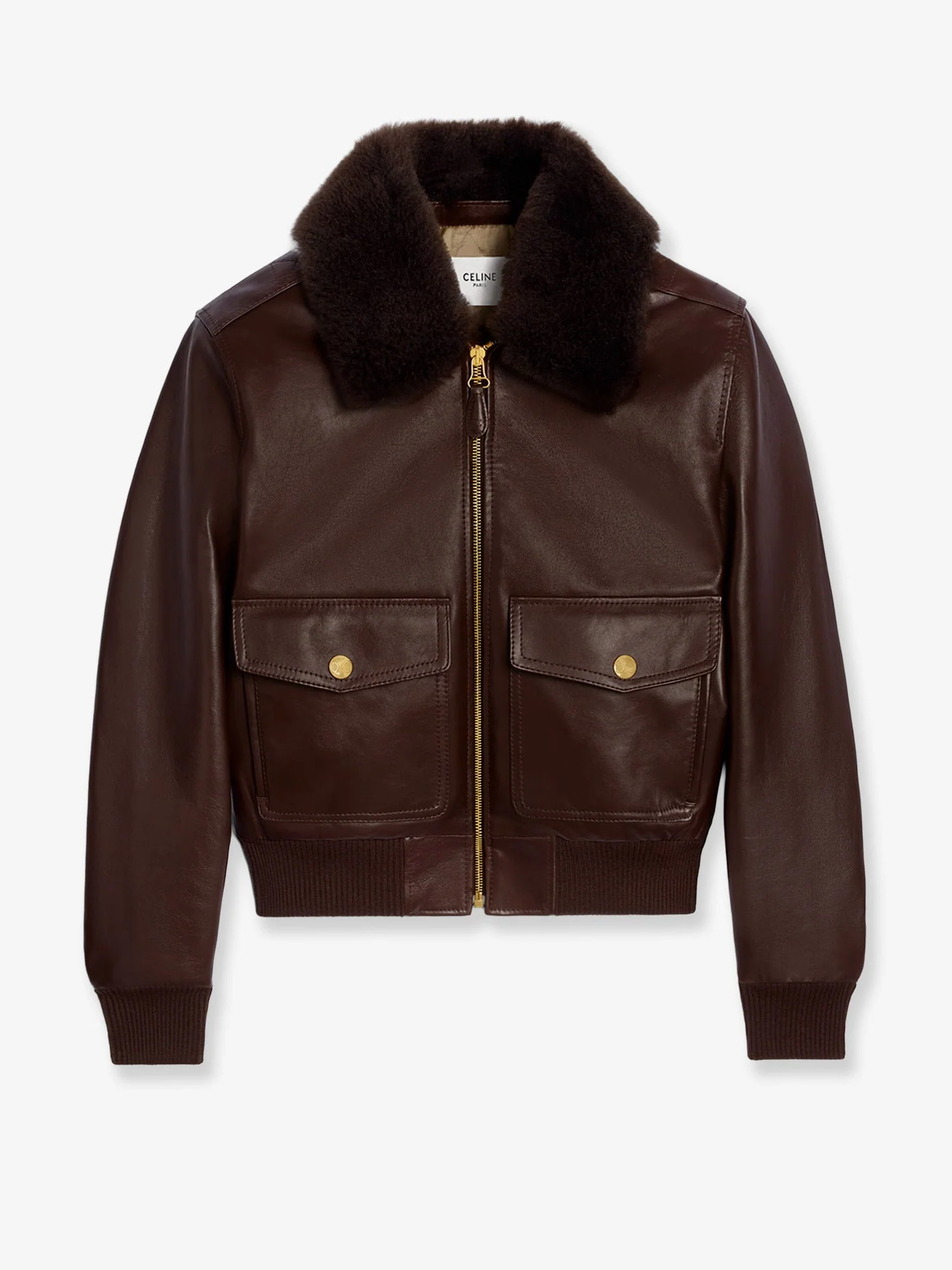 Celine Leather Jacket With Removable Collar