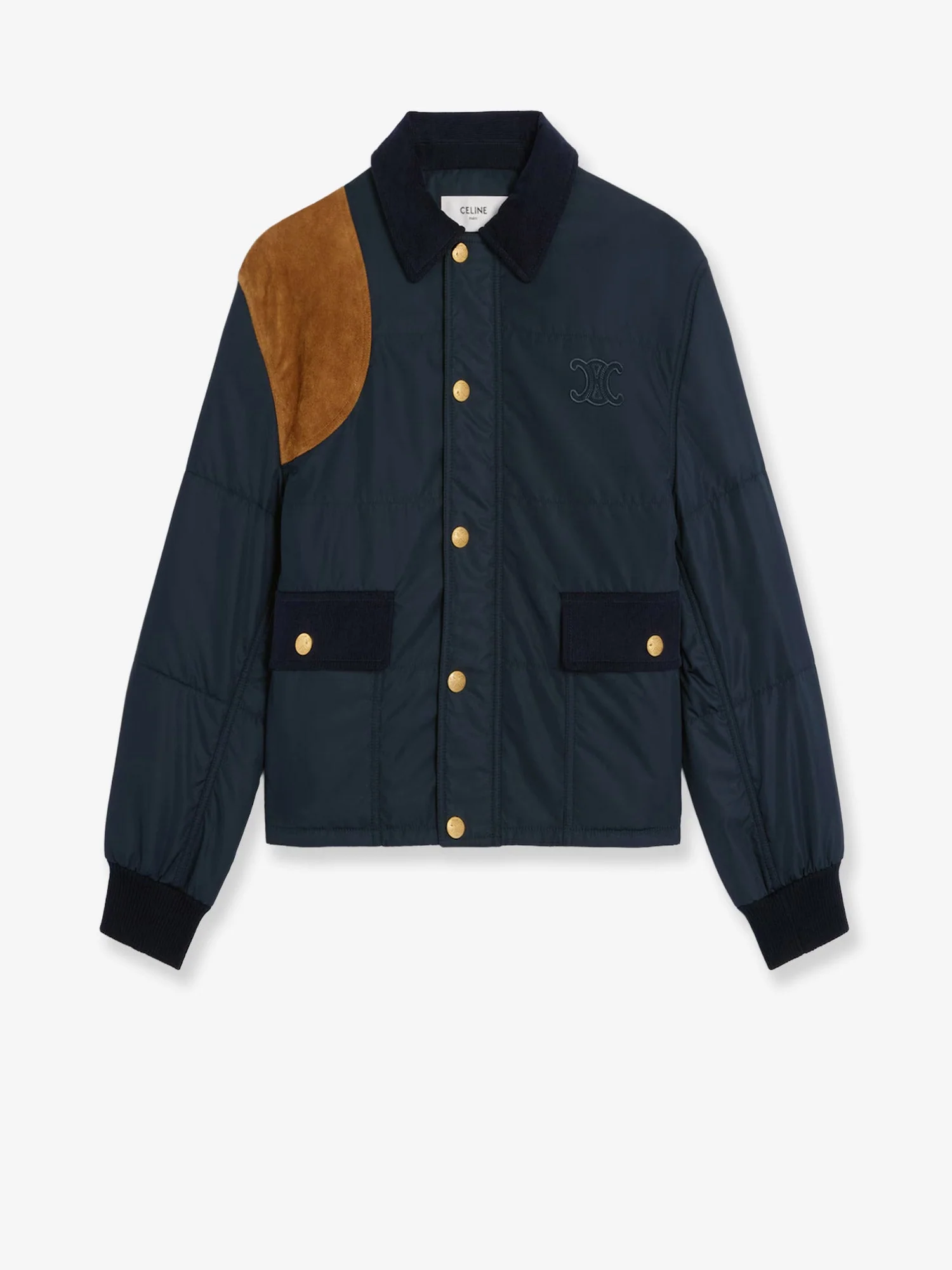 Celine Nylon Jacket With Suede Inserts