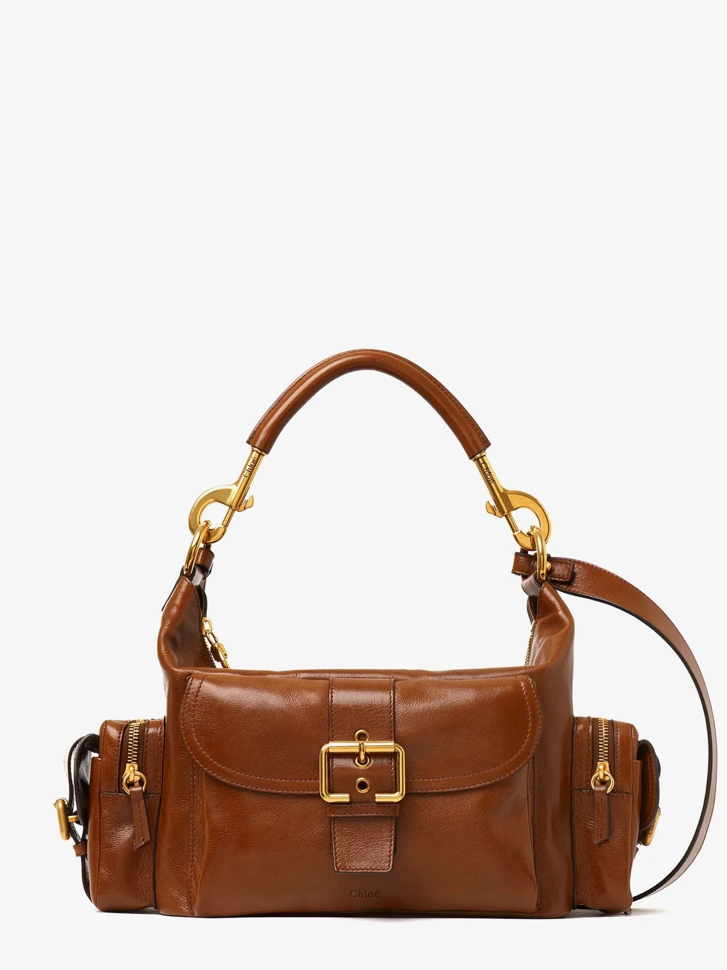 Chloe' Carry Shiny Buffalo Leather Shoulder Bag - Image 6