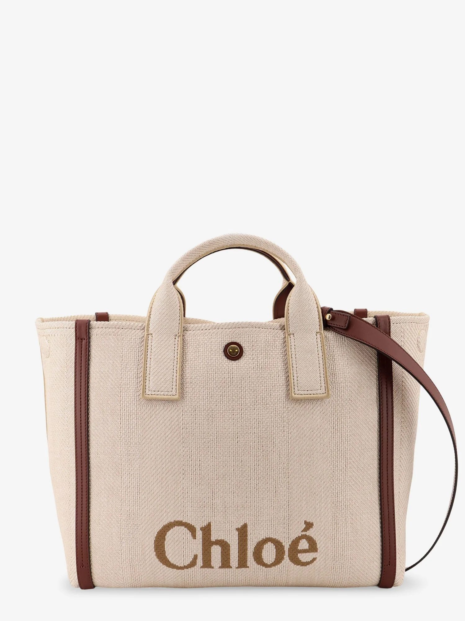 Chloe' Chloè Carry Canvas Shoulder Bag With Logo Embroidery - Image 3