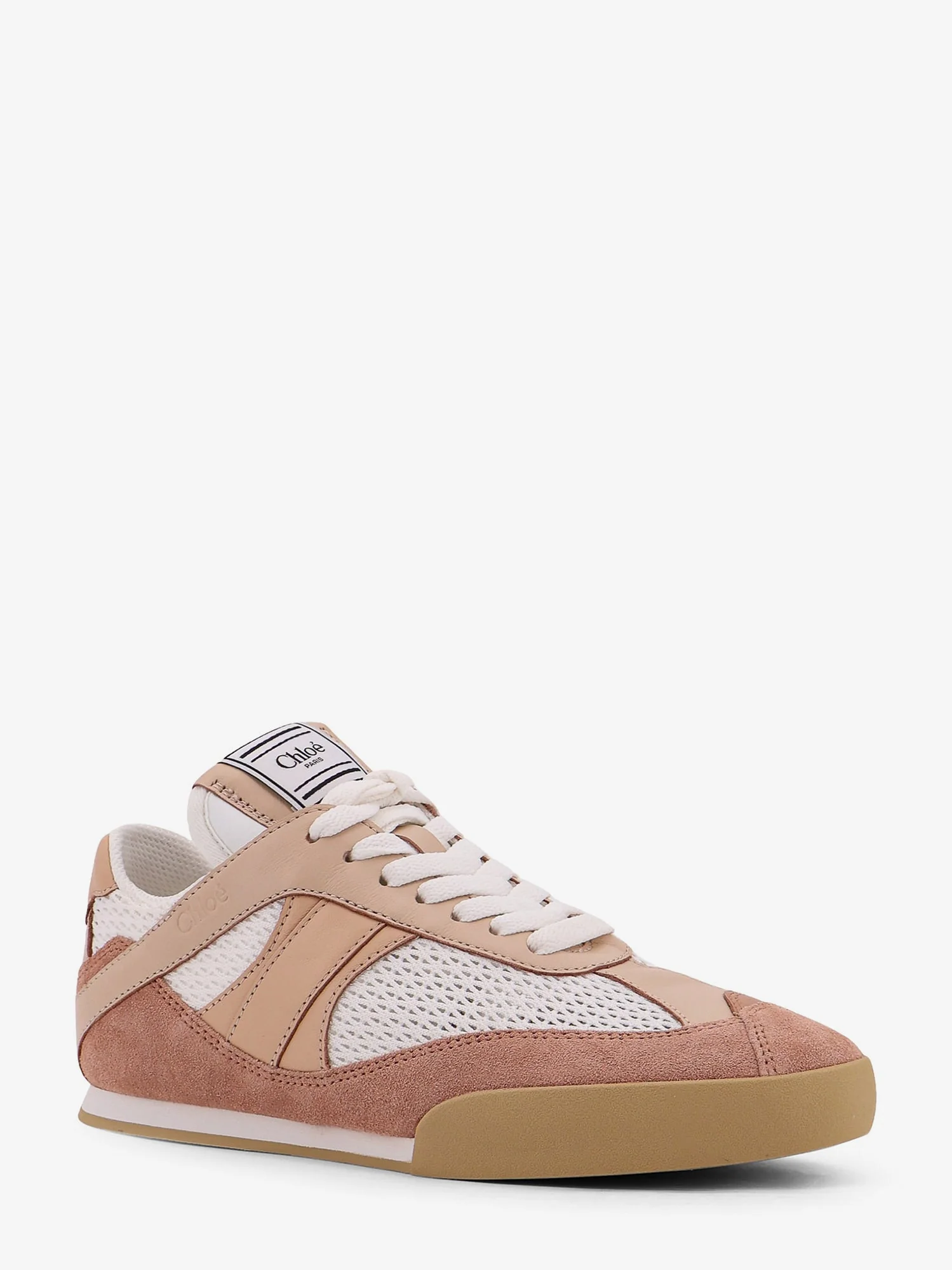 Chloe' Chloé Kick Low-Top Leather Sneakers With Mesh Inserts - Image 2
