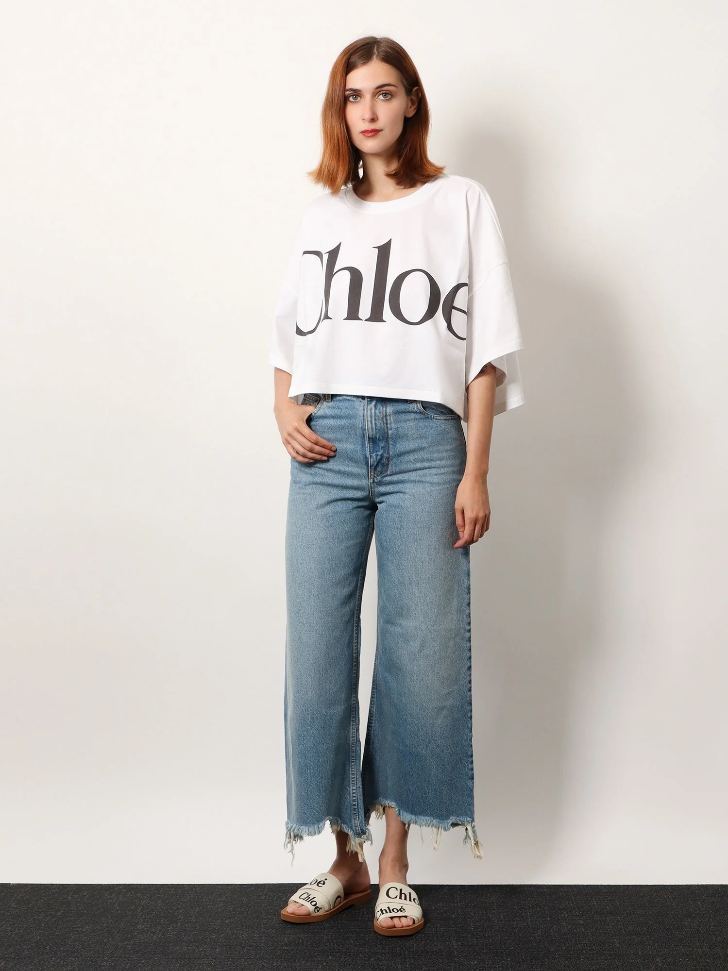 Chloe' Cotton T-Shirt With Maxi Logo On The Front - Image 2