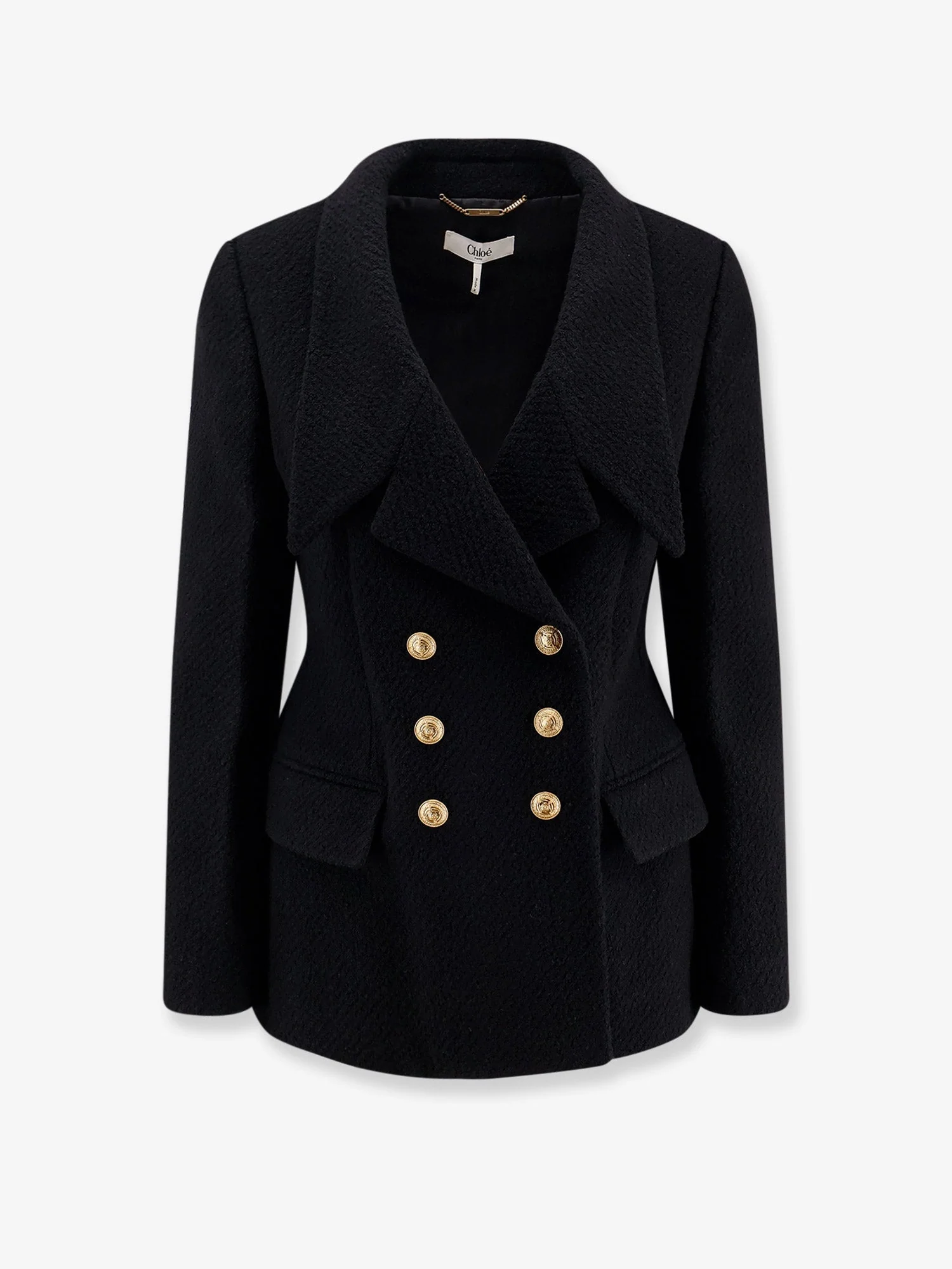 Chloe' Double-Breasted Virgin Wool Blend Blazer