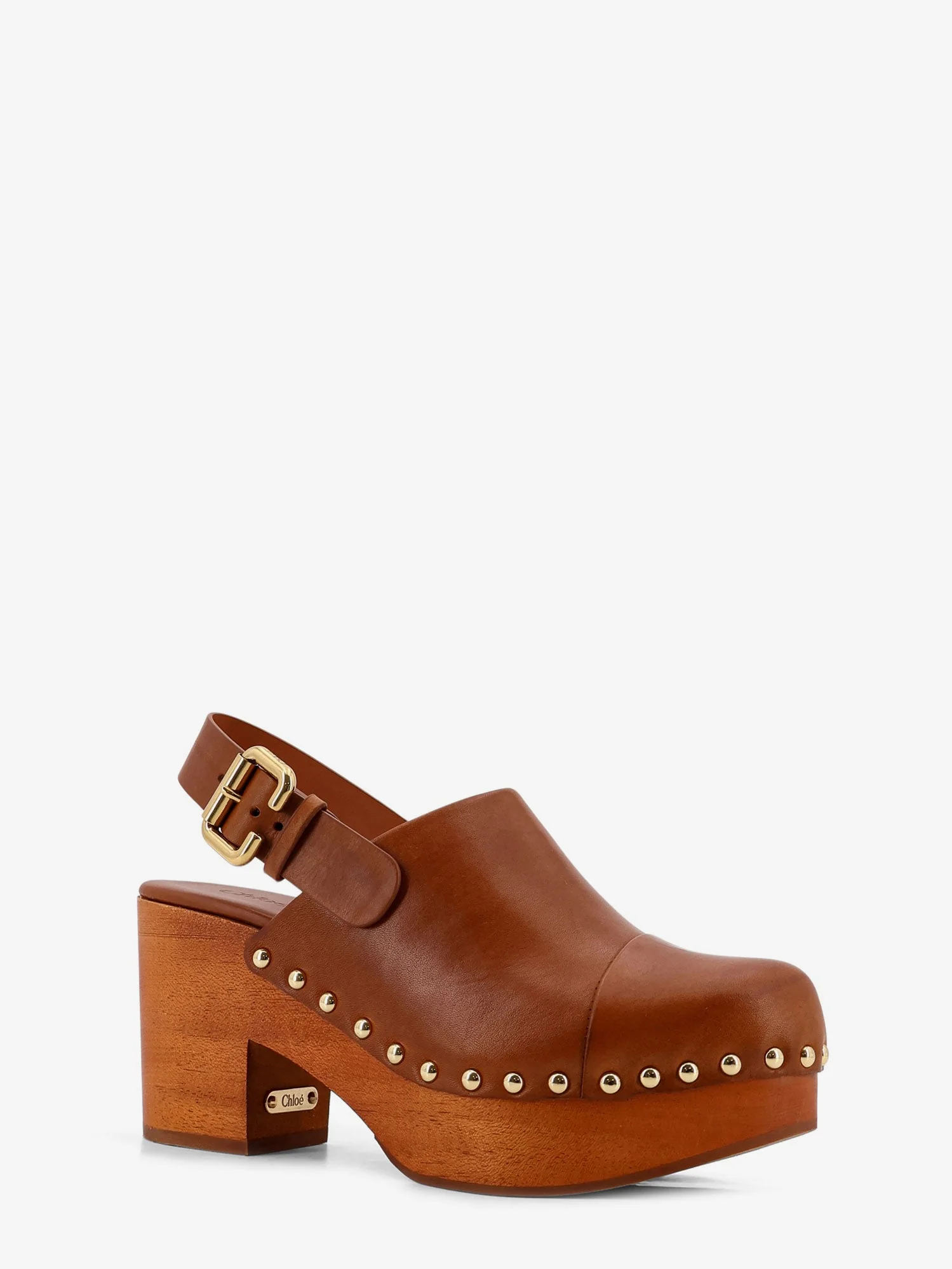 Chloe' Leather And Wood Jeanette Sabot - Image 7