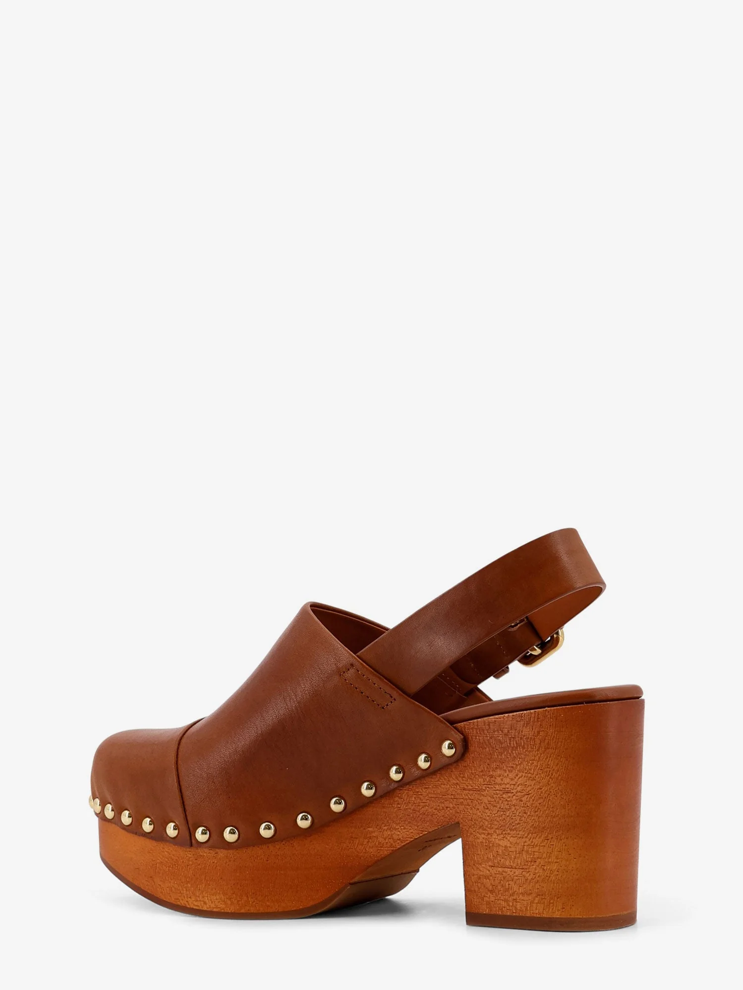 Chloe' Leather And Wood Jeanette Sabot - Image 8