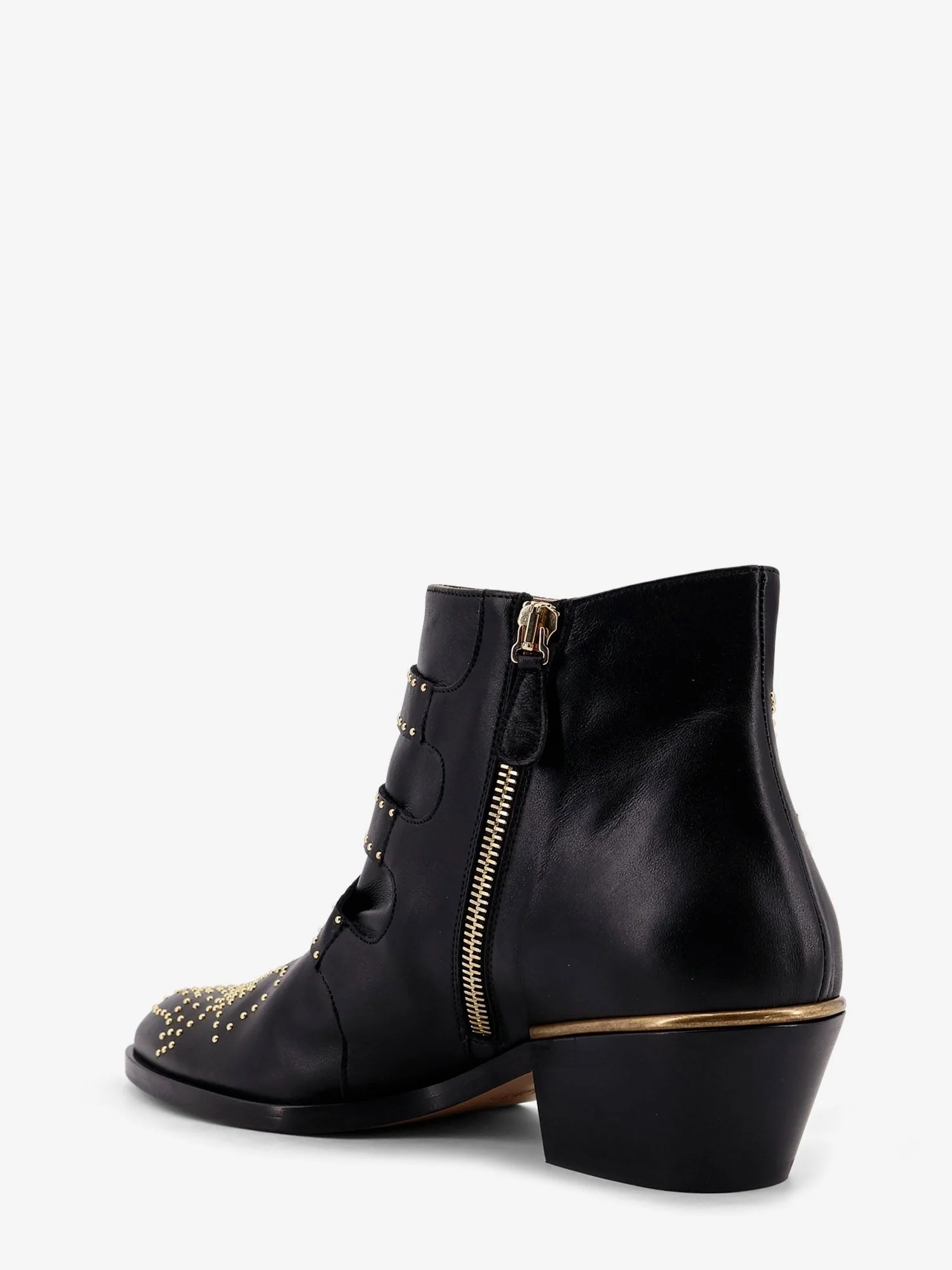 Chloe' Leather Susan Boots With Metal Details - Image 3
