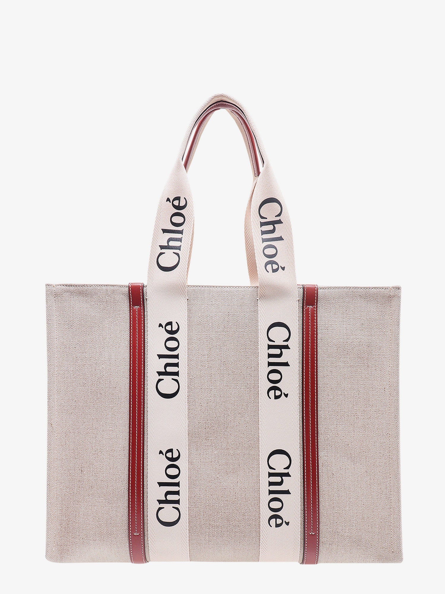 Chloe' Linen Shoulder Bag With Logo Print
