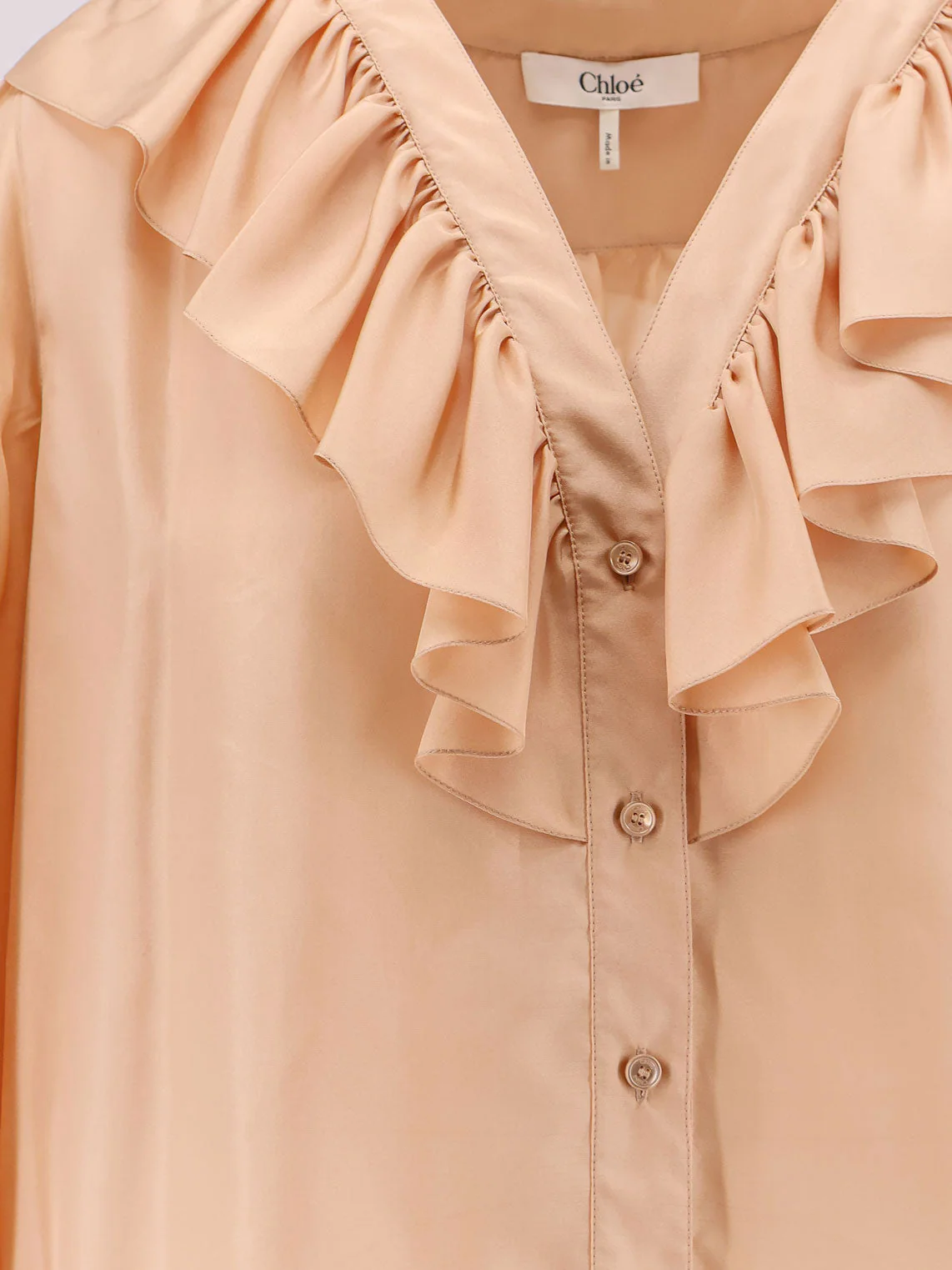 Chloe' Silk Shirt With Rouches - Image 5