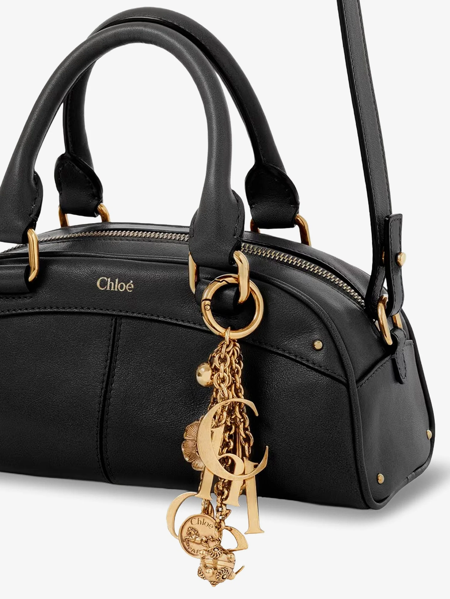 Chloe' Small Bowling Leather Crossbody Bag - Image 3