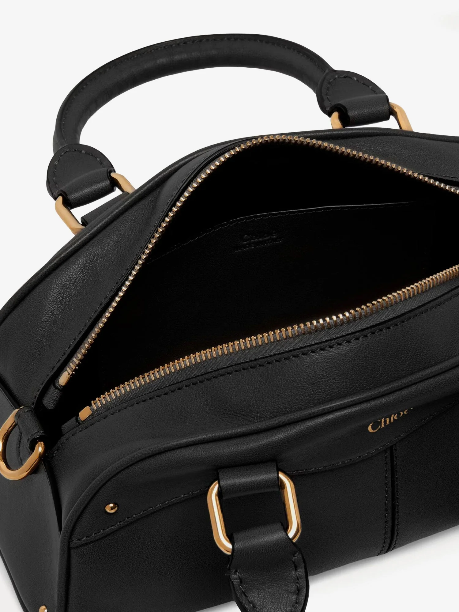 Chloe' Small Bowling Leather Crossbody Bag - Image 4