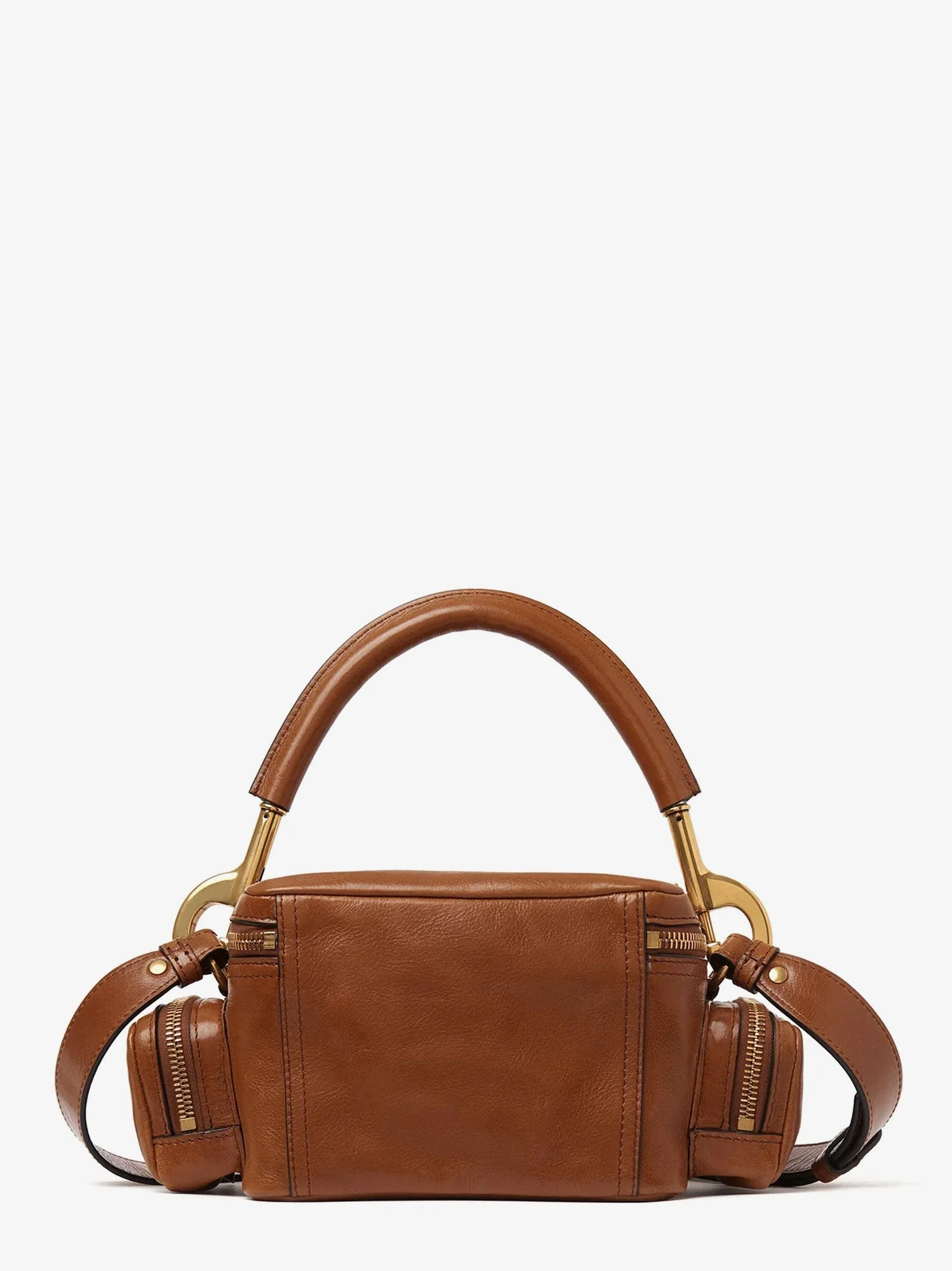 Chloe' Small Double Carry Leather Bag With Multipocket Detail - Image 3