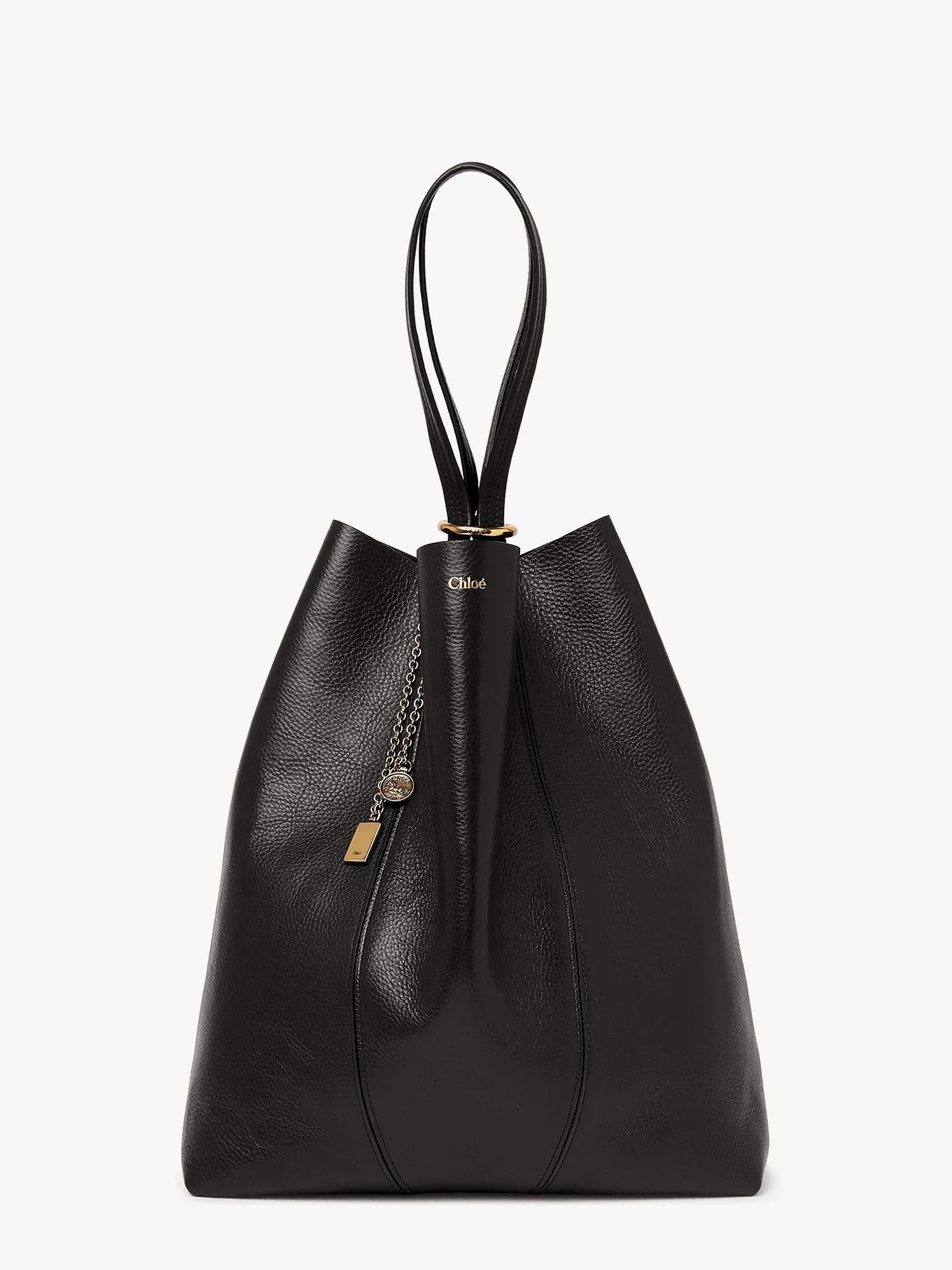 Chloe' Spin Leather Shoulder Bag With Lettering Logo On The Front - Image 10