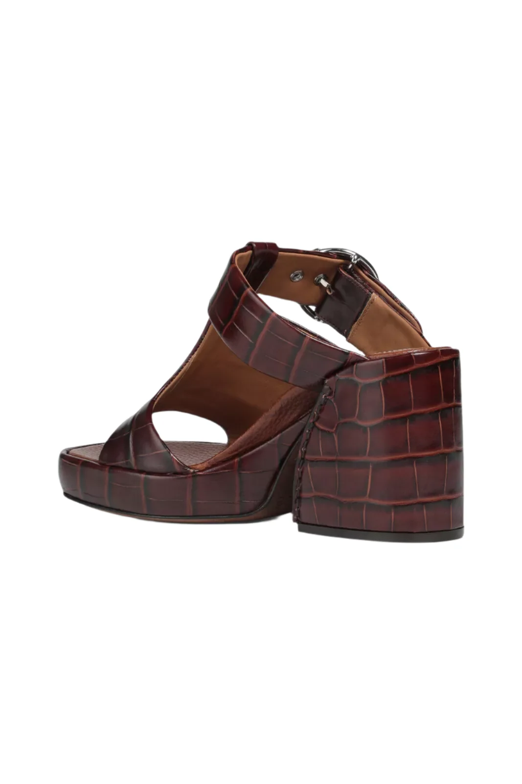Chloé Wave Croc-Embossed Leather Sandals - Image 4