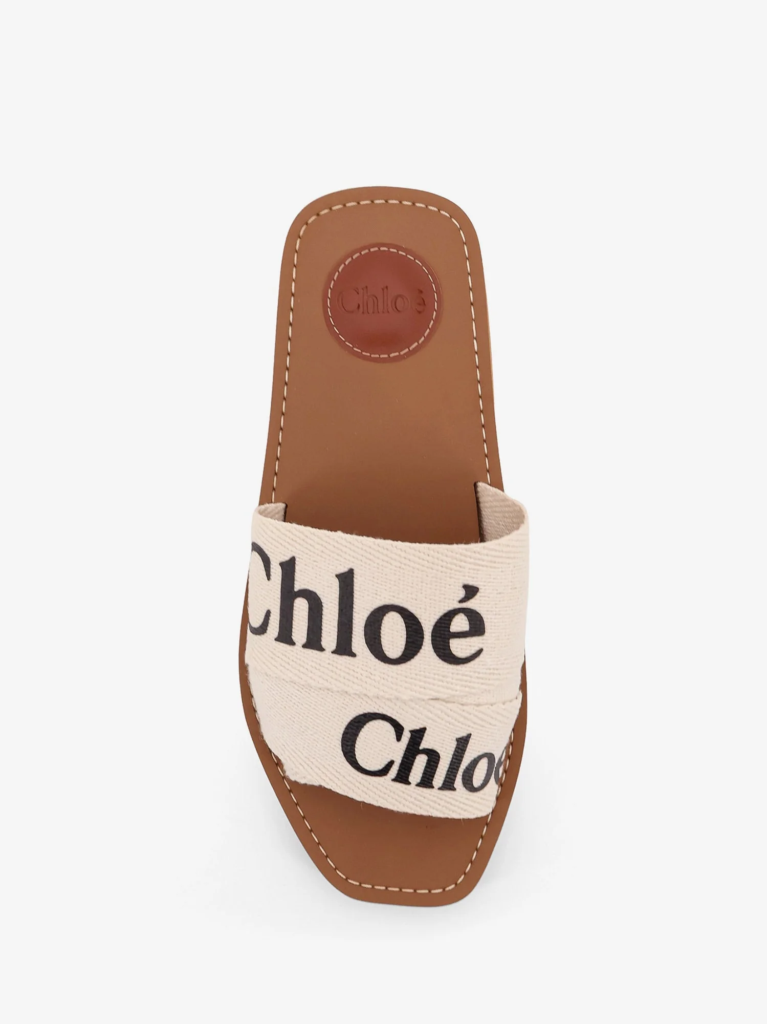 Chloe' Woody Linen Flat Sandals - Image 5