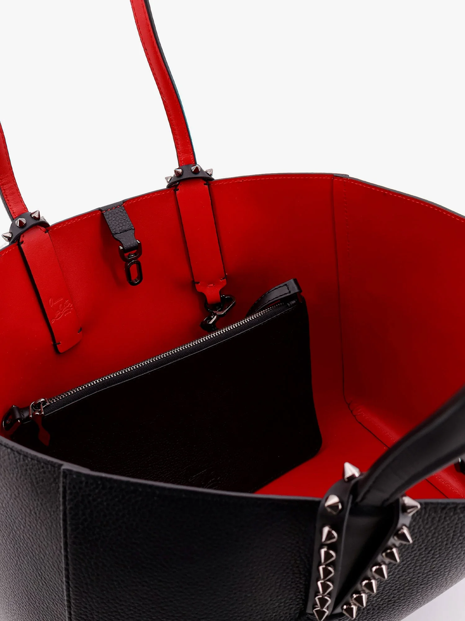 Christian Louboutin Cabata Leather Shoulder Bag With Studs - Image 4