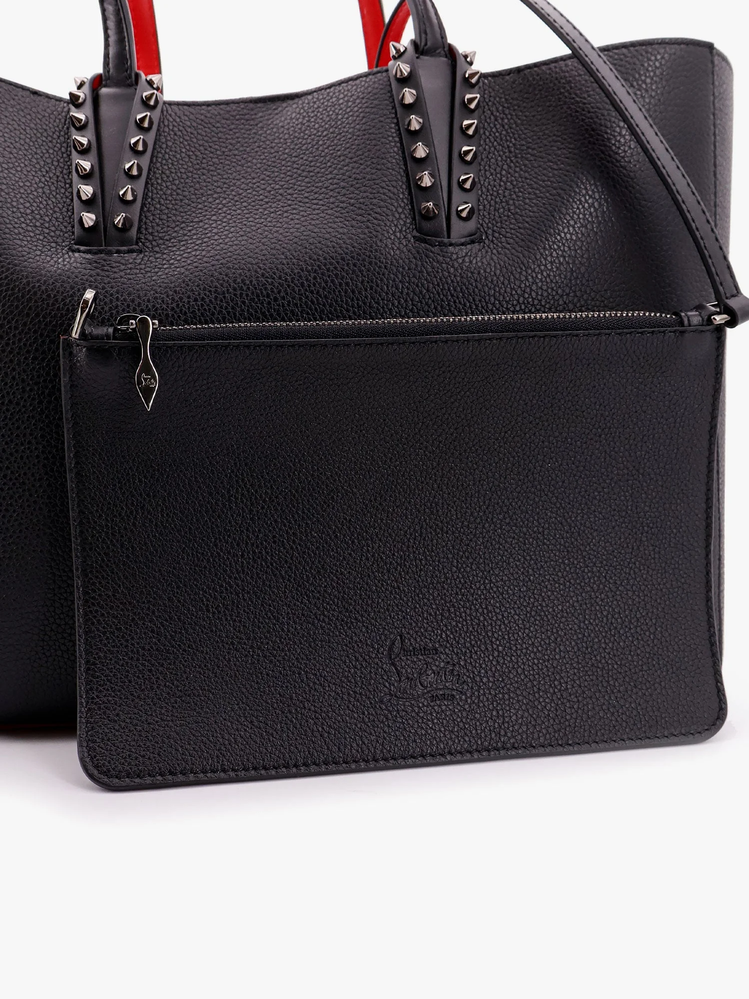 Christian Louboutin Cabata Leather Shoulder Bag With Studs - Image 5