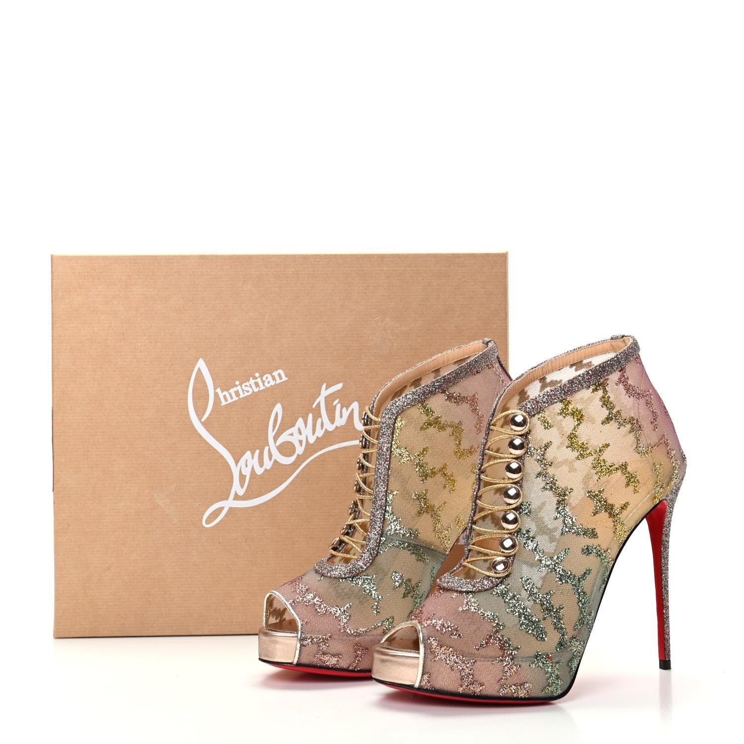 Christian Louboutin Rete Tulle Top Top 120 Ankle Boots - Image 3