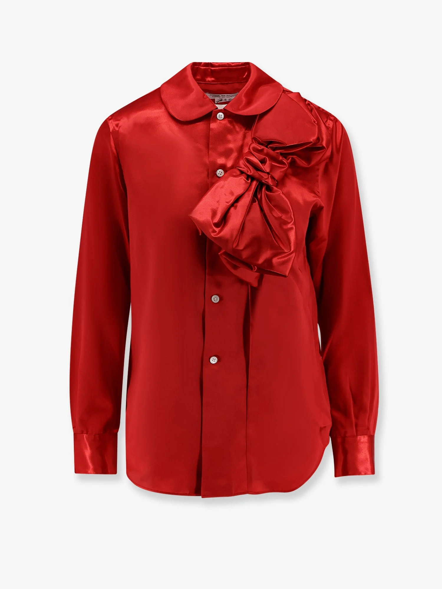 Comme Des Garçons Play Satin Shirt With Maxi Bow - Image 4