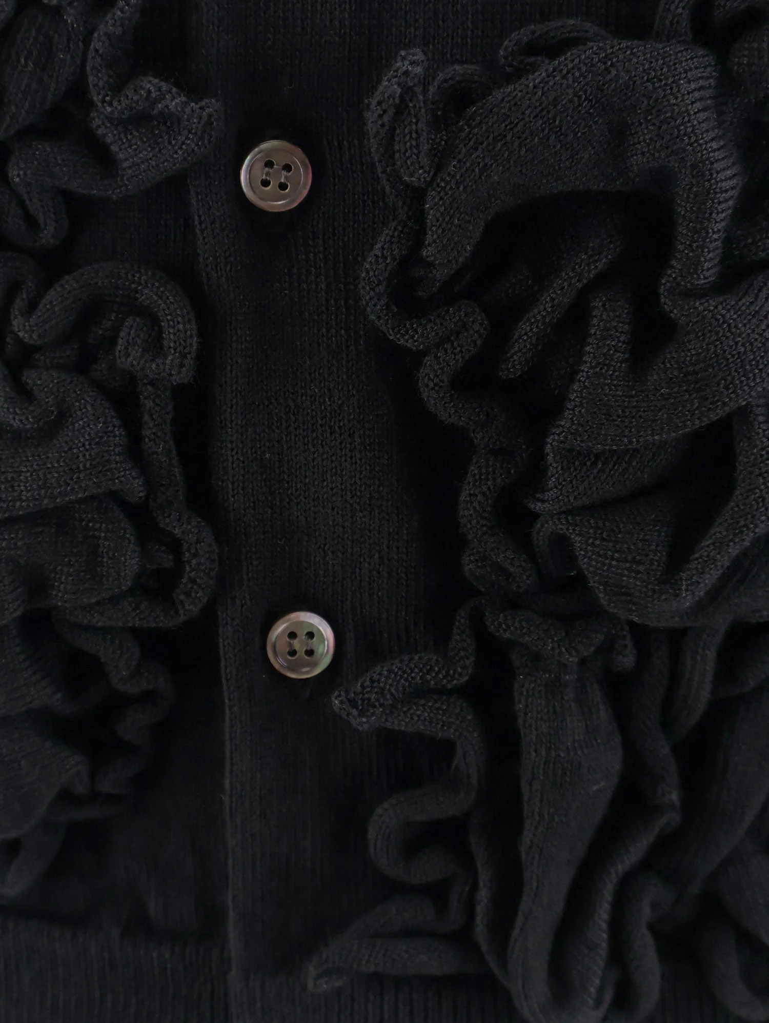 Comme Des Garçons Play Wool Cardigan With Ruffled Detail - Image 3
