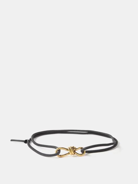 Bottega Veneta Leather Belt with Gold Knot Buckle - Image 5