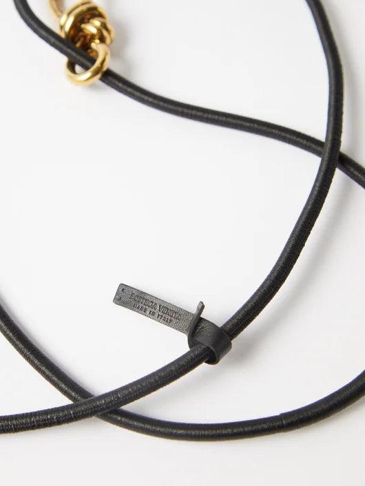 Bottega Veneta Leather Belt with Gold Knot Buckle - Image 7