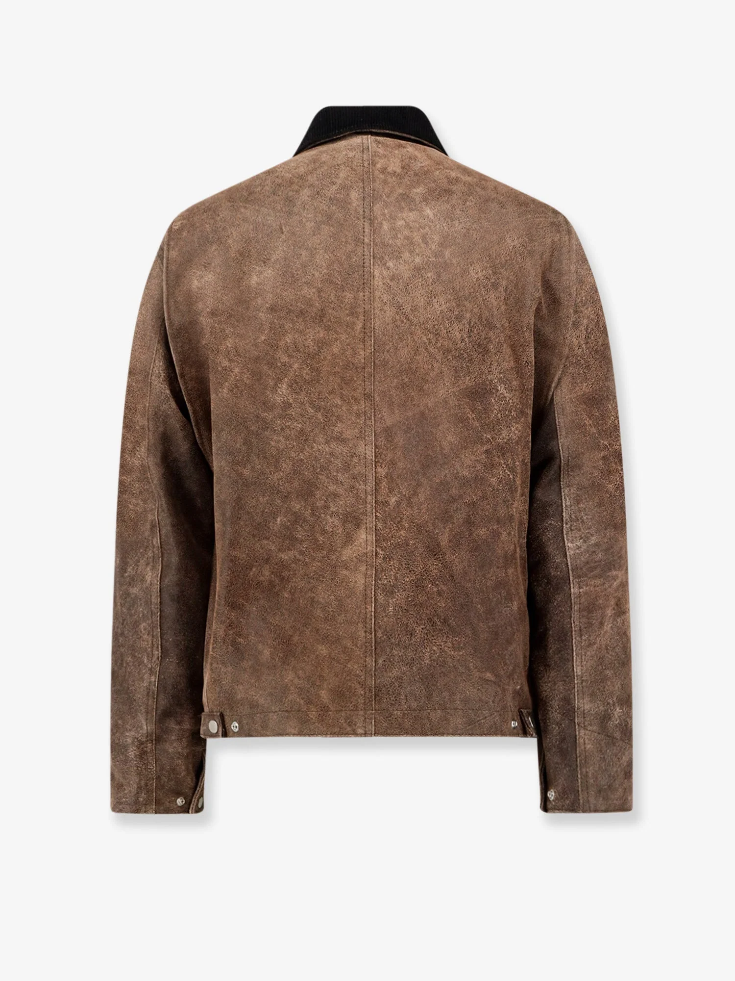 Dfour Padded Leather Jacket With Corduroy Collar - Image 2