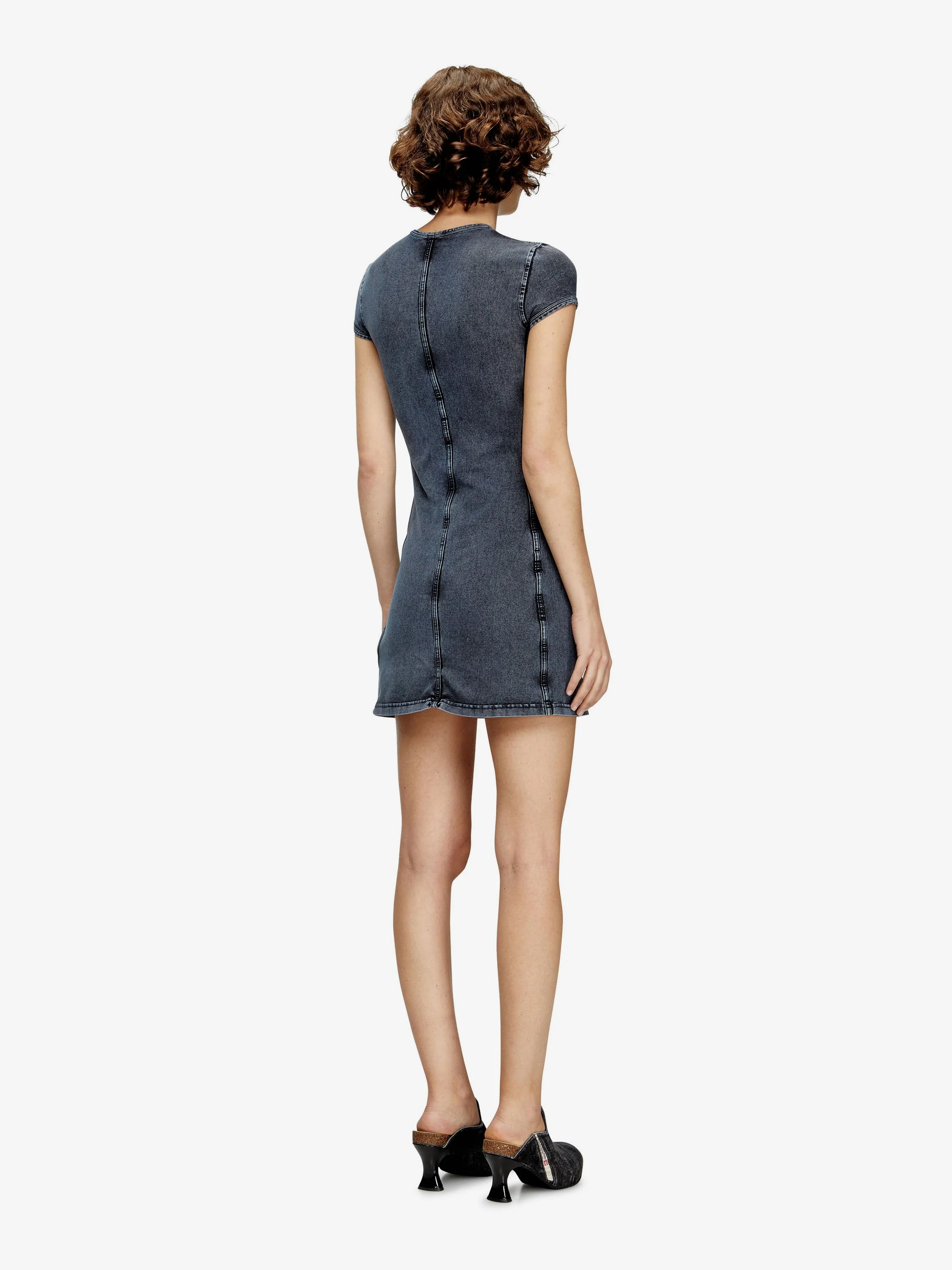 Diesel D-Cupsleeves Stretch Cotton Short Dress - Image 4