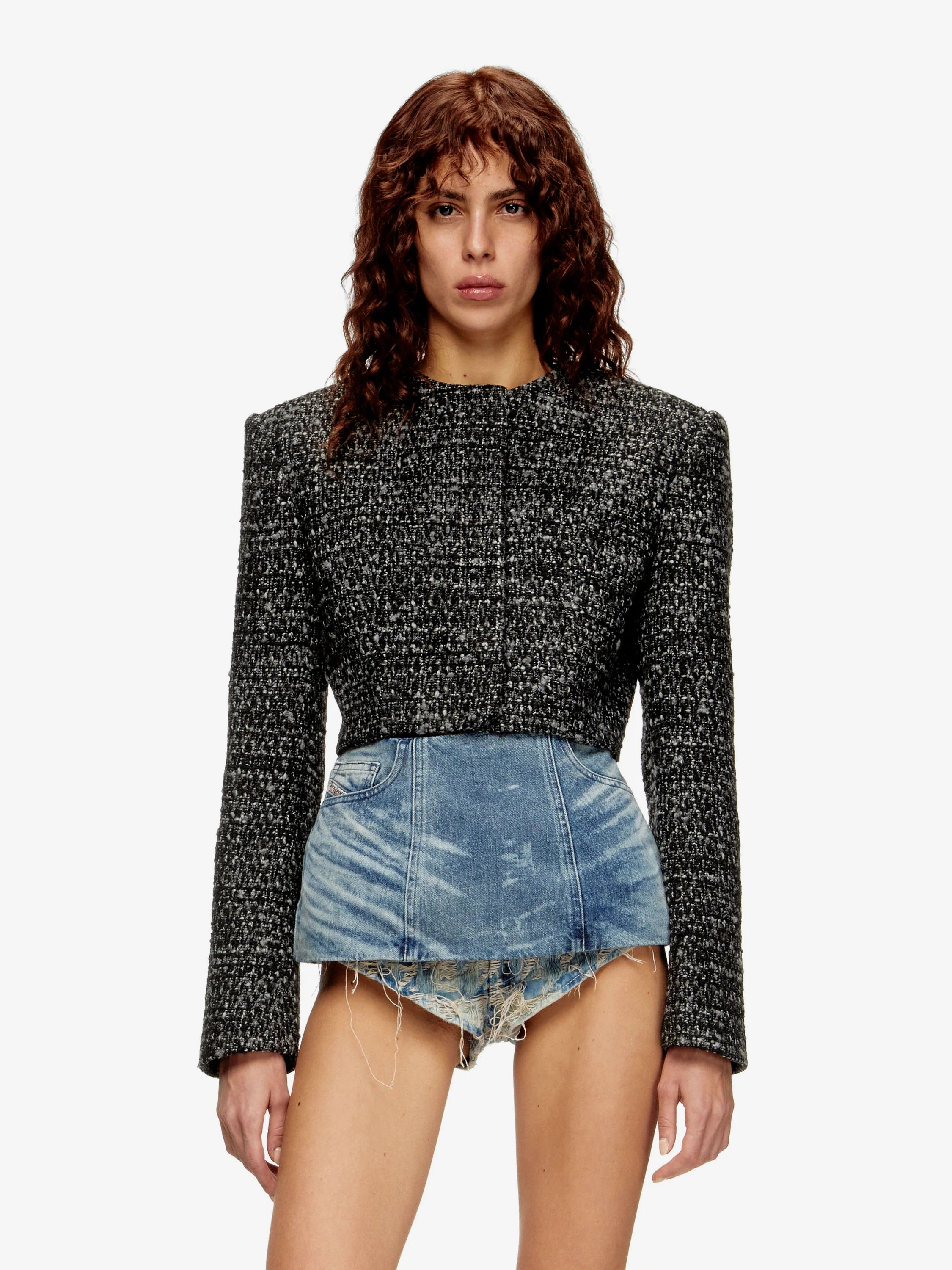 Diesel G-Crop-G Tweed Blazer - Image 3