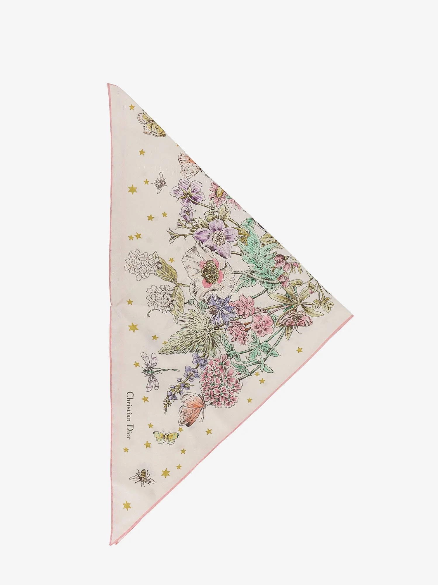 Dior Flowers Calendar Triangle Silk Foulard