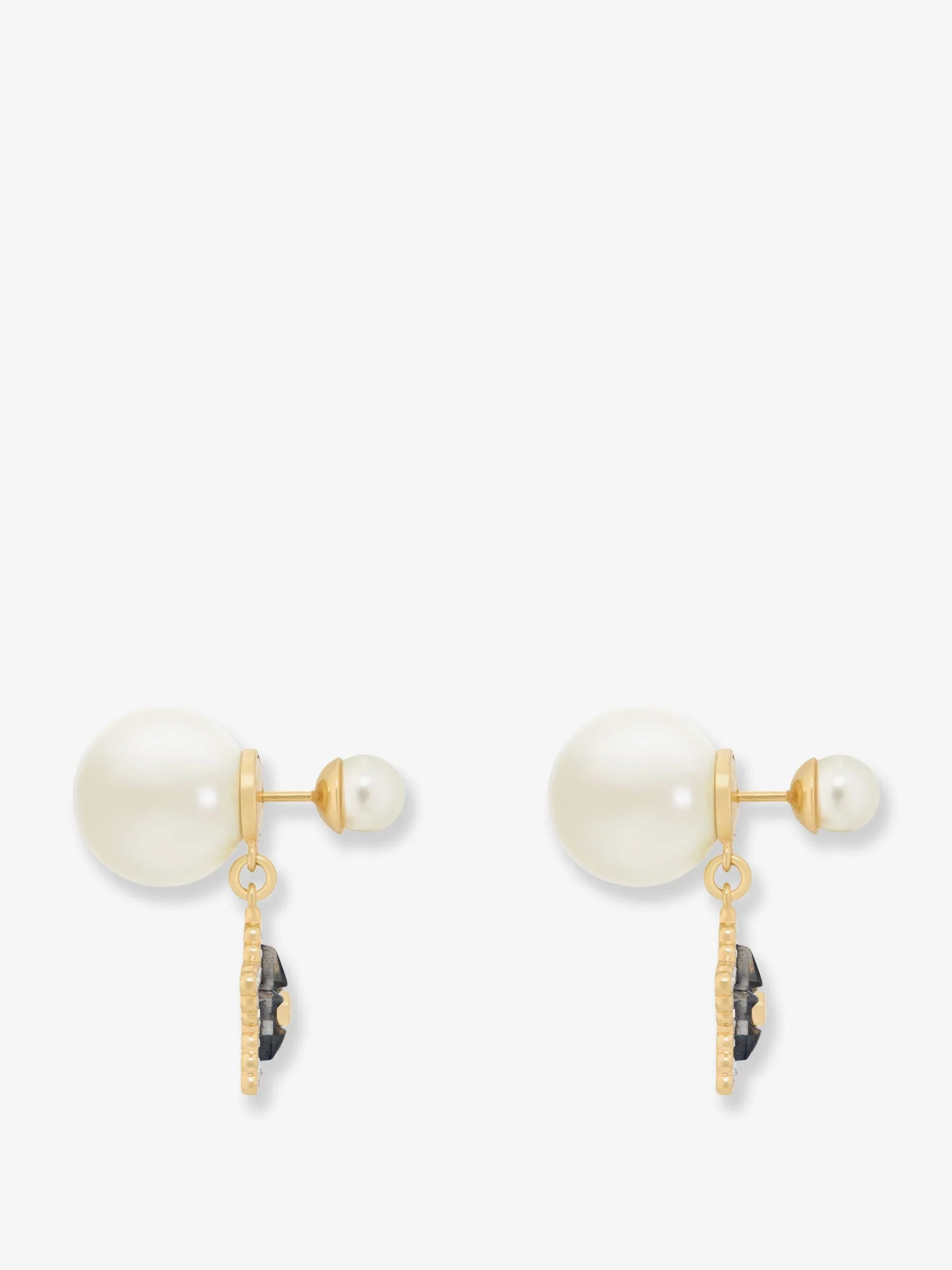 Dior Gold-Finish Metal Earrings With White Resin Pearls - Image 2