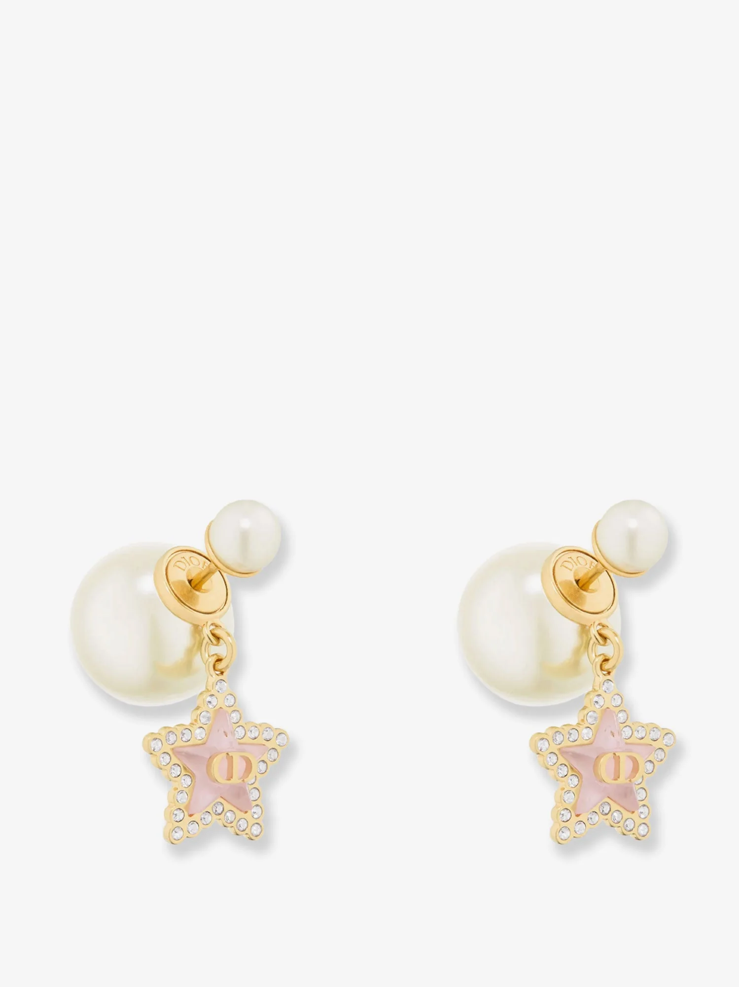 Dior Gold-Finish Metal Earrings With White Resin Pearls - Image 3