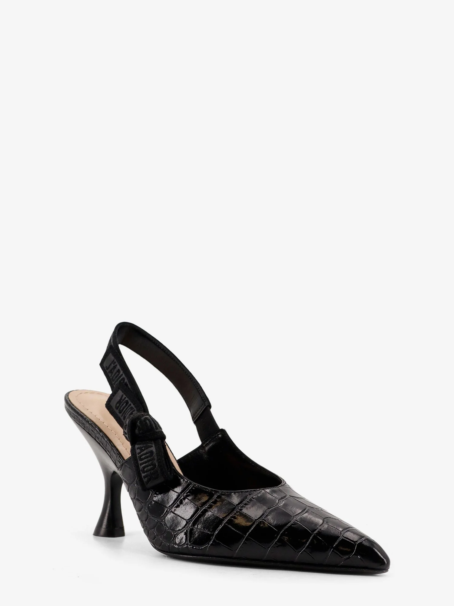 Dior J'adior Leather Slingback Pumps With Croco Effect - Image 2
