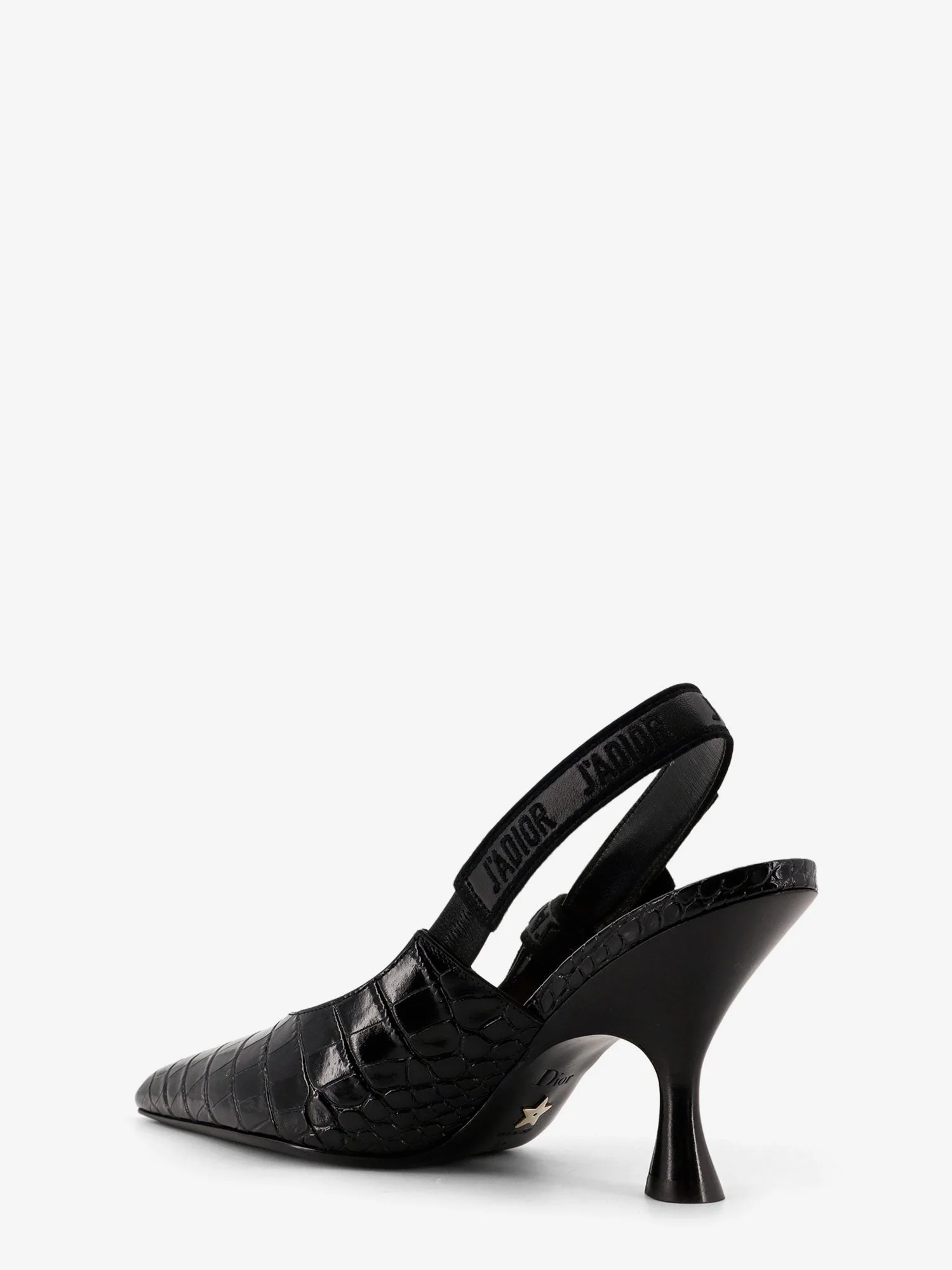 Dior J'adior Leather Slingback Pumps With Croco Effect - Image 3