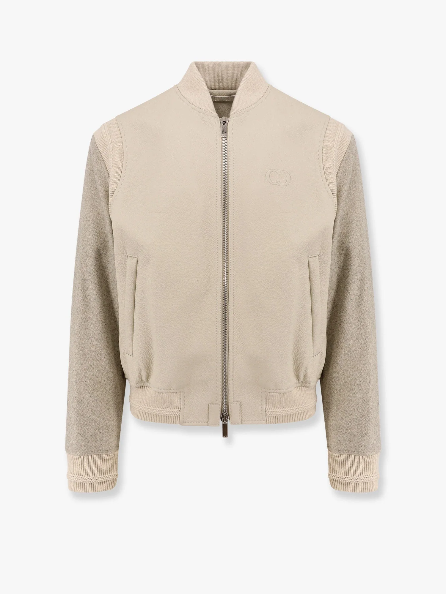 Dior Leather And Wool Jacket With Cd Icon Logo