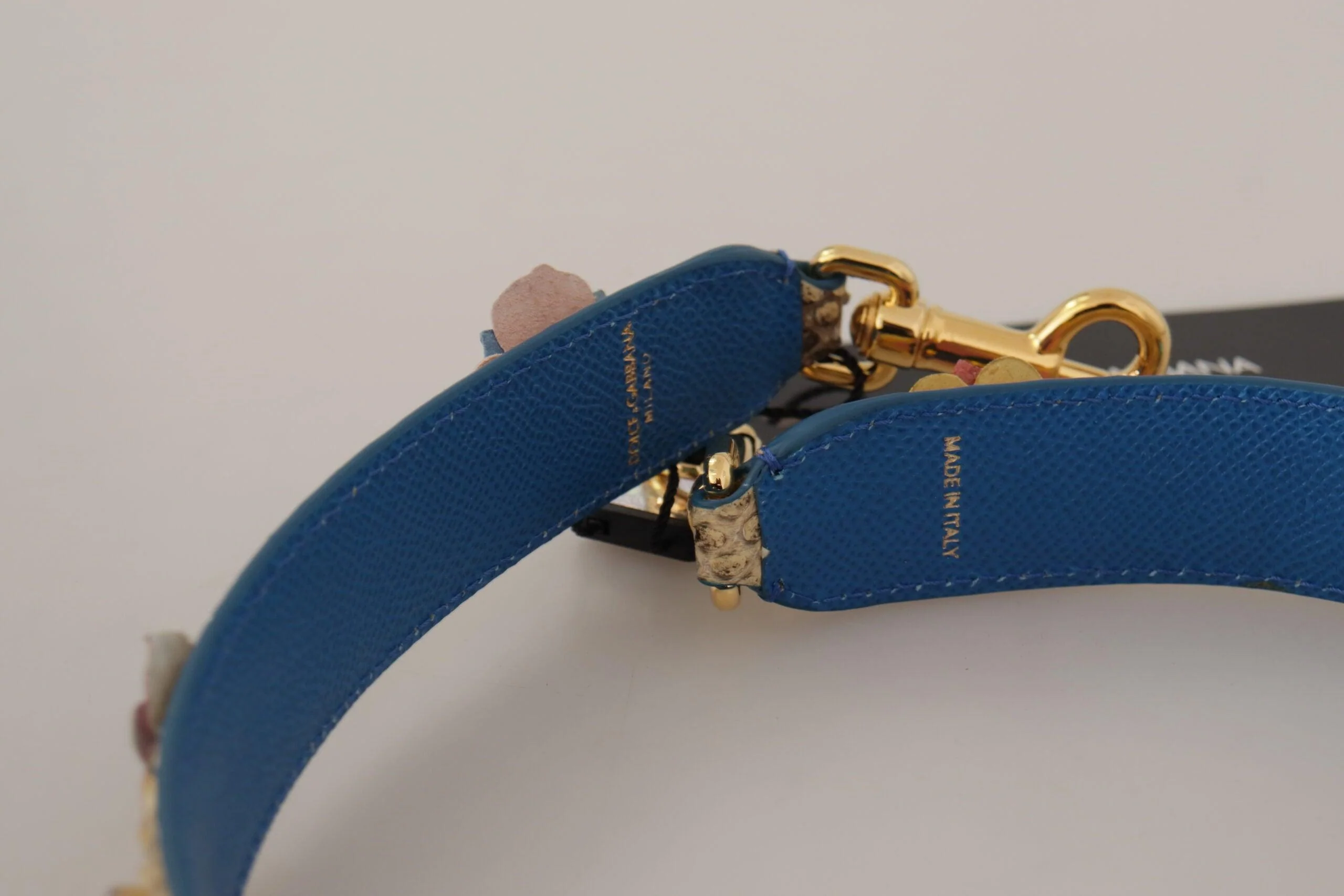 Dolce & Gabbana Beige Python Leather Floral Studded Shoulder Strap - Image 4