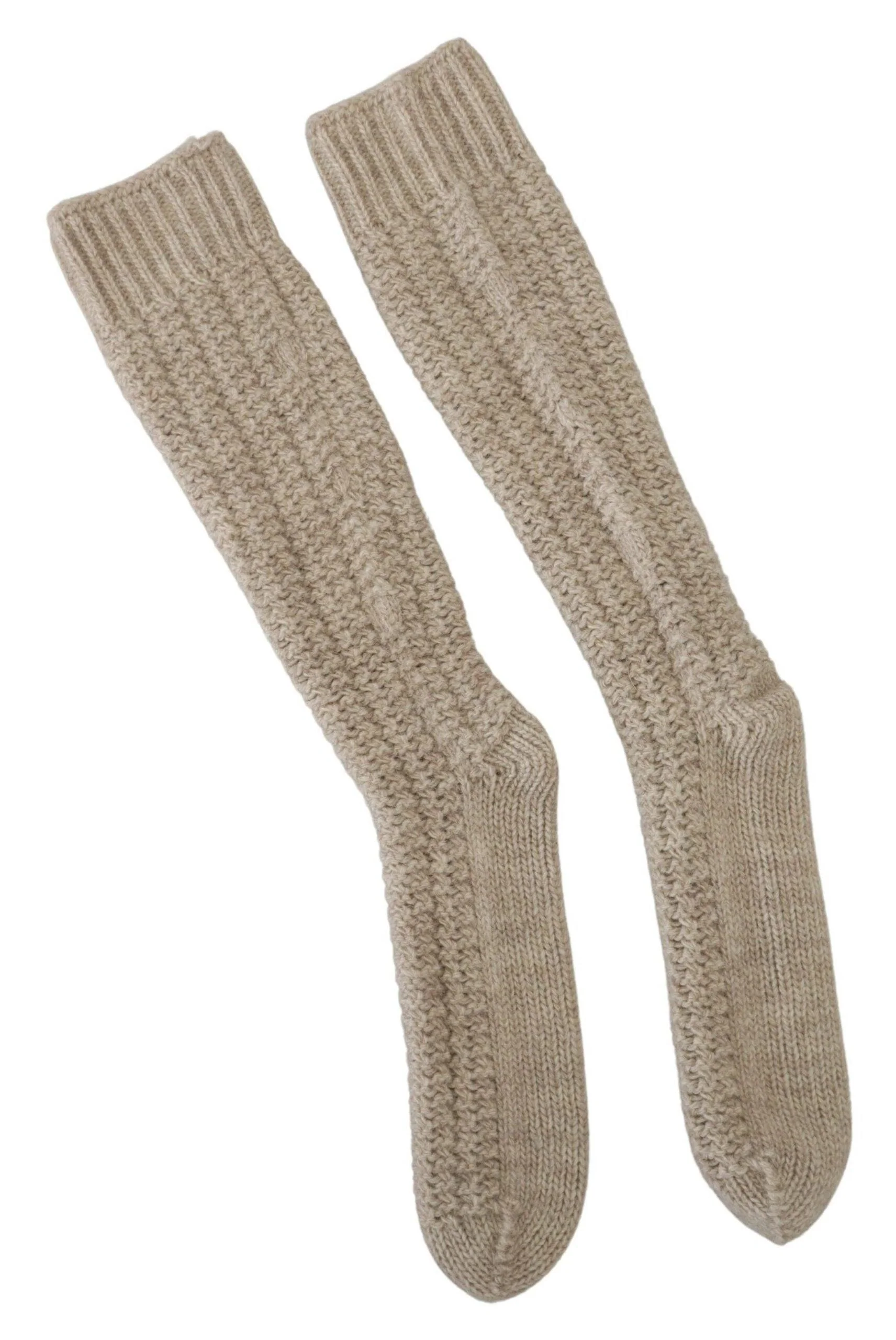 Dolce & Gabbana Beige Wool Knit Calf Long Women Socks - Image 2