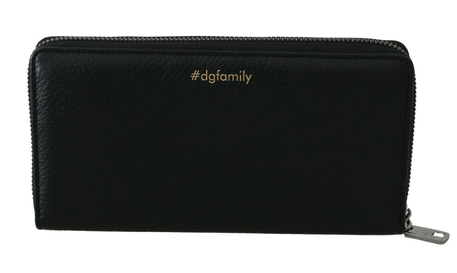 Dolce & Gabbana Black Blue Leather #DGFAMILY Zipper Continental Wallet - Image 3