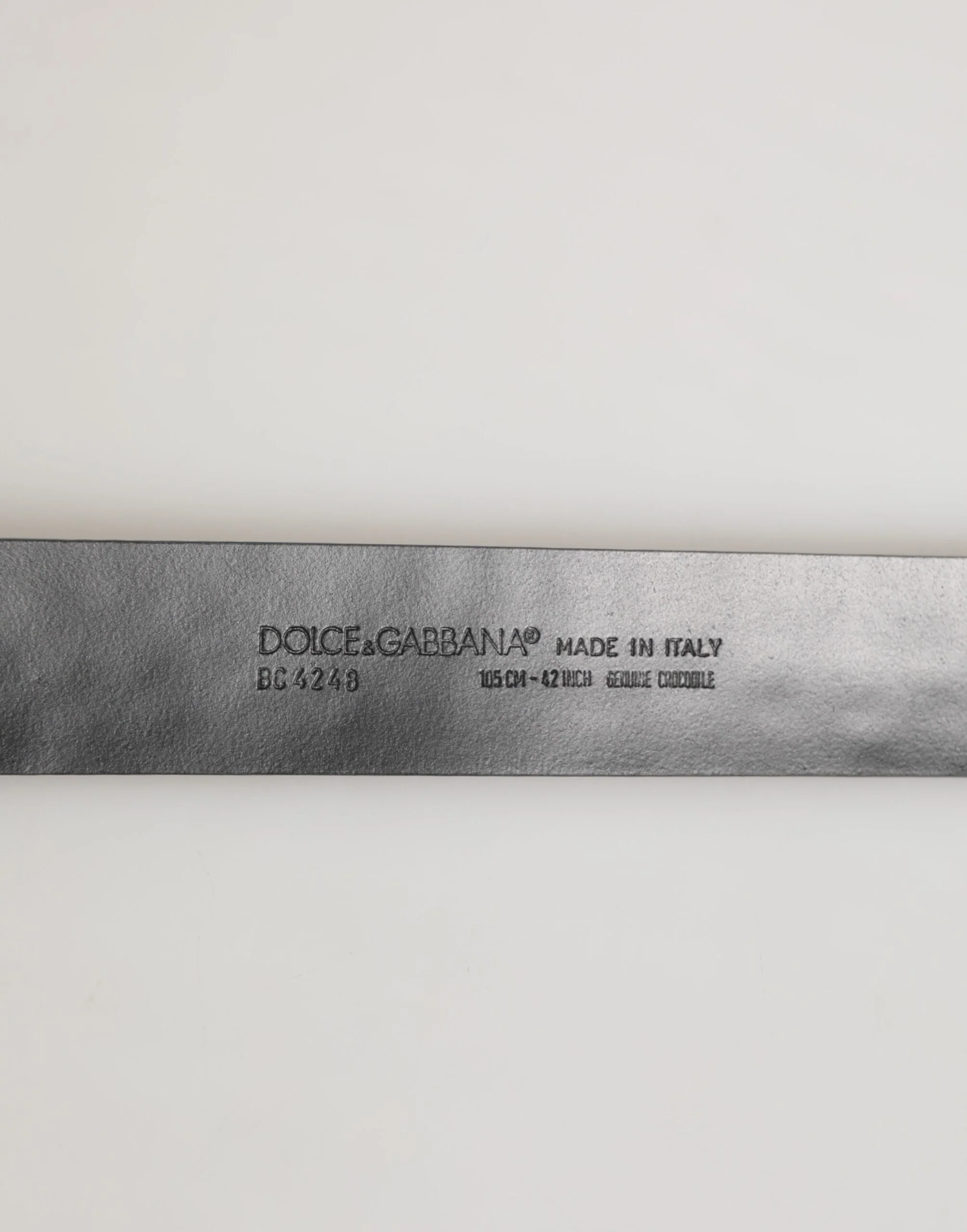 Dolce & Gabbana Black Caiman Leather DG Logo Buckle Belt - Image 4