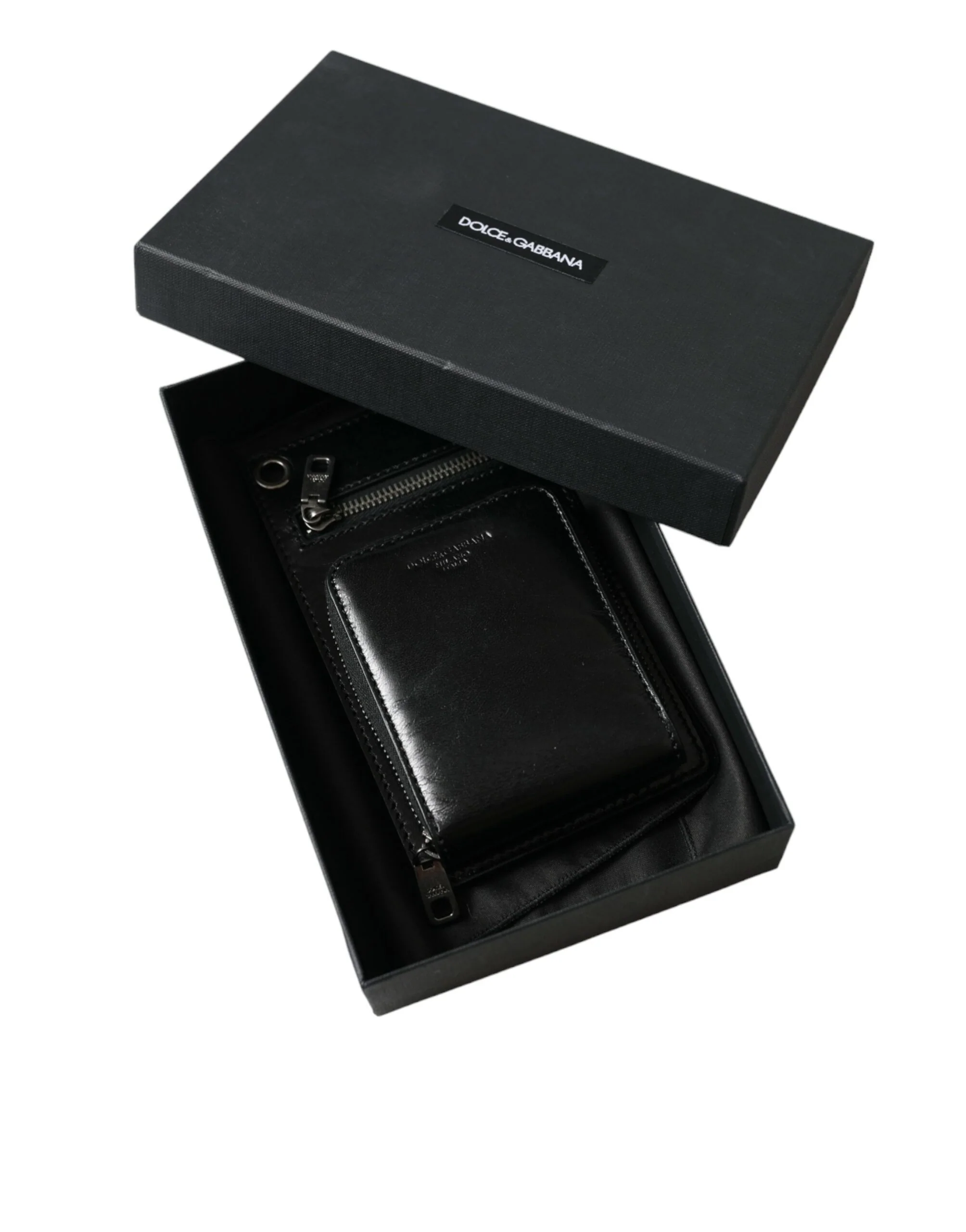 Dolce & Gabbana Leather Zip Logo Shoulder Strap Wallet - Image 5