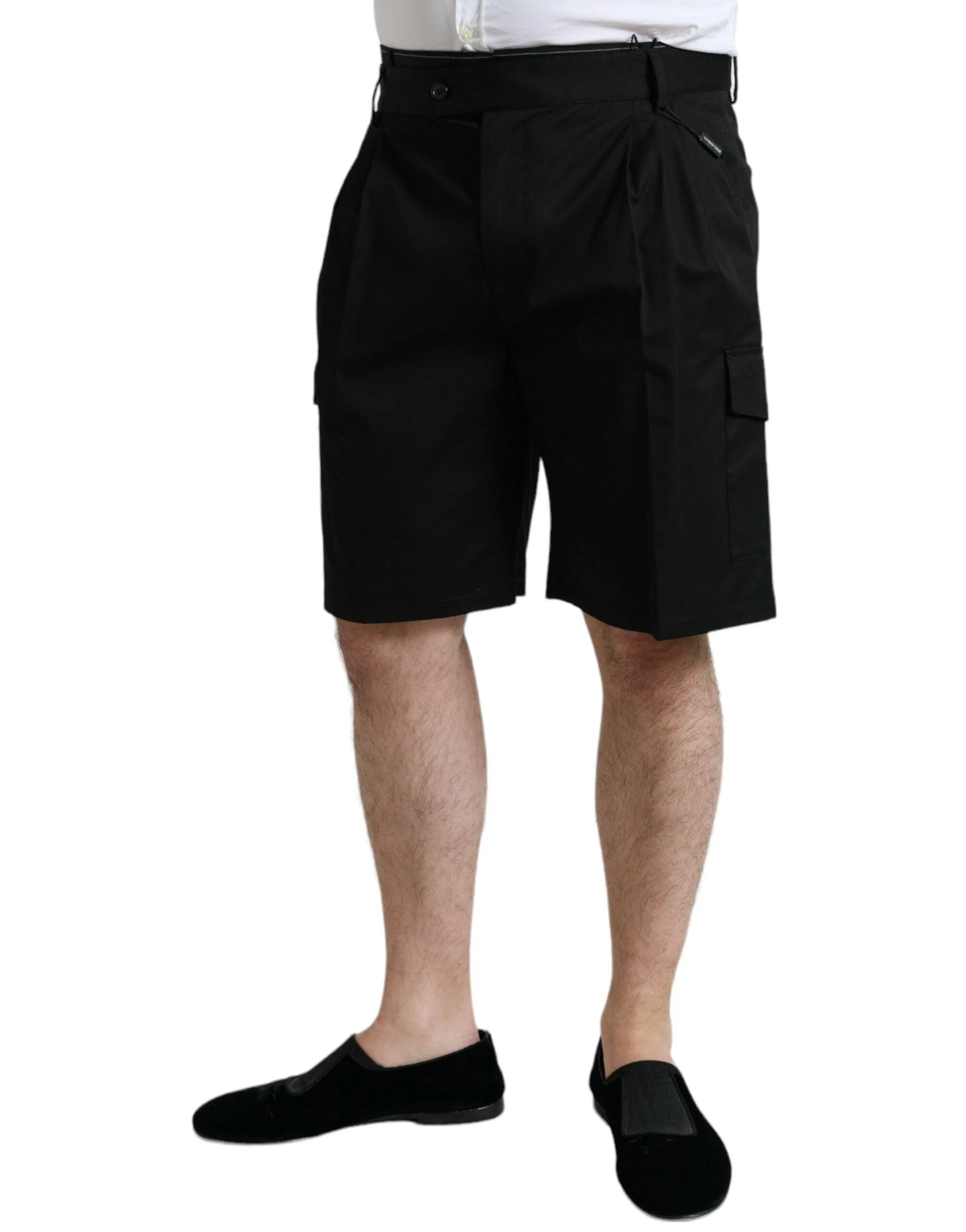 Dolce & Gabbana Black Cotton Stretch Cargo Bermuda Shorts - Image 2