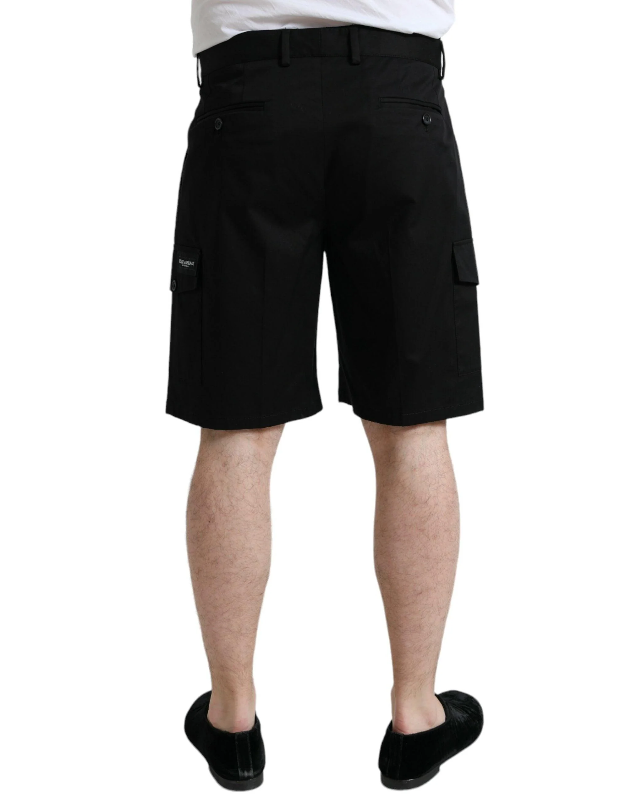 Dolce & Gabbana Black Cotton Stretch Cargo Bermuda Shorts - Image 3