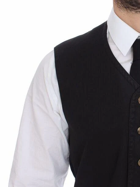 Dolce & Gabbana Black Cotton-Viscose Vest - Image 4