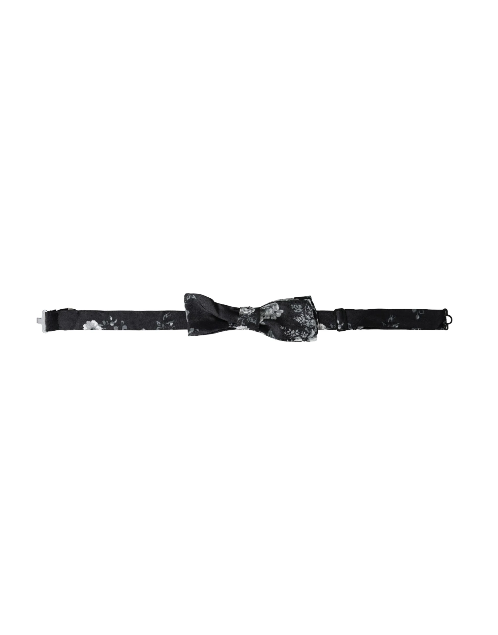 Dolce & Gabbana Black Floral Fantasy Adjustable Neck Men Bow Tie - Image 2